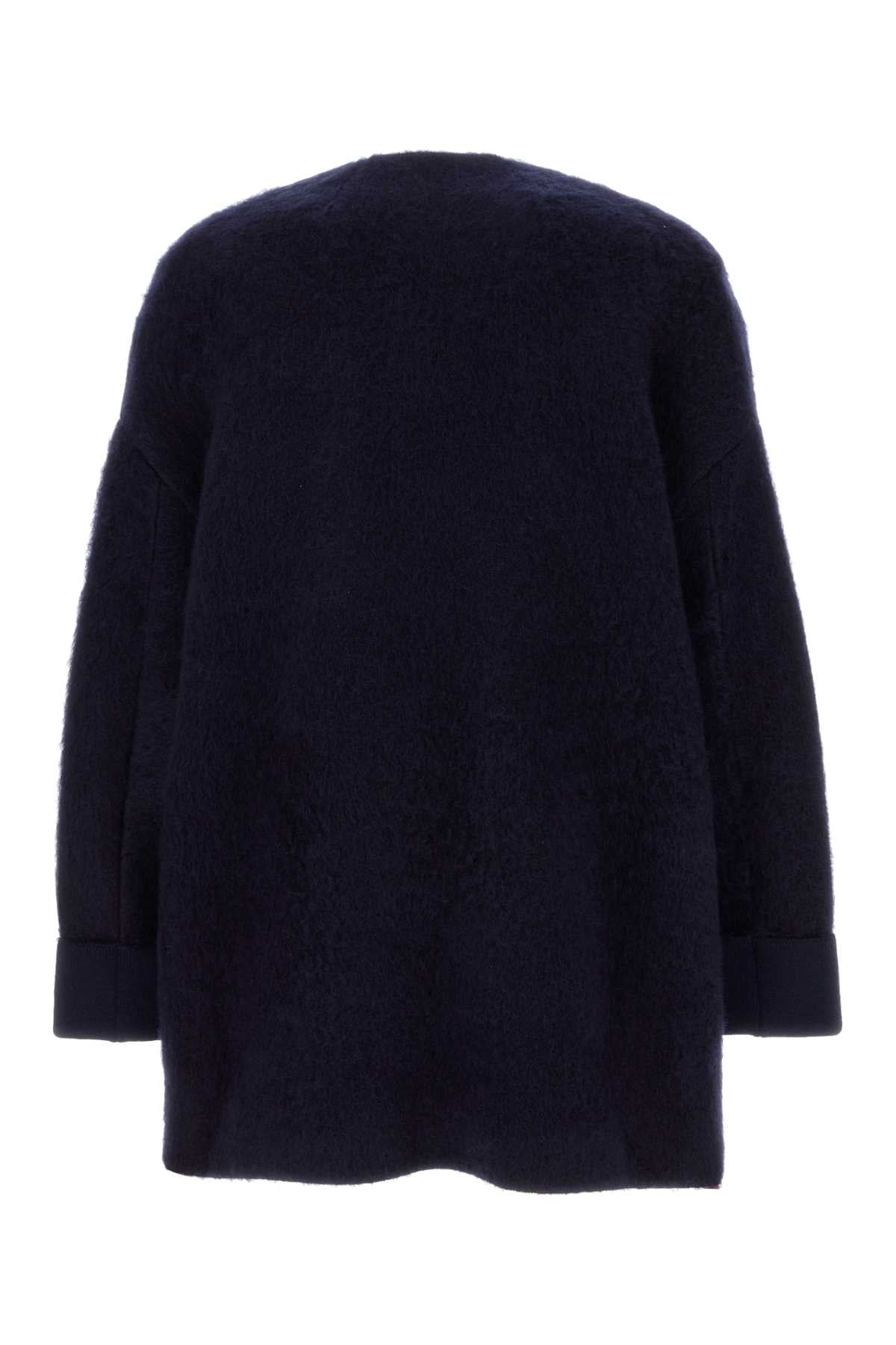 Bottega Veneta Men Navy Blue Stretch Wool Blend Cardigan BOTTEGA VENETA