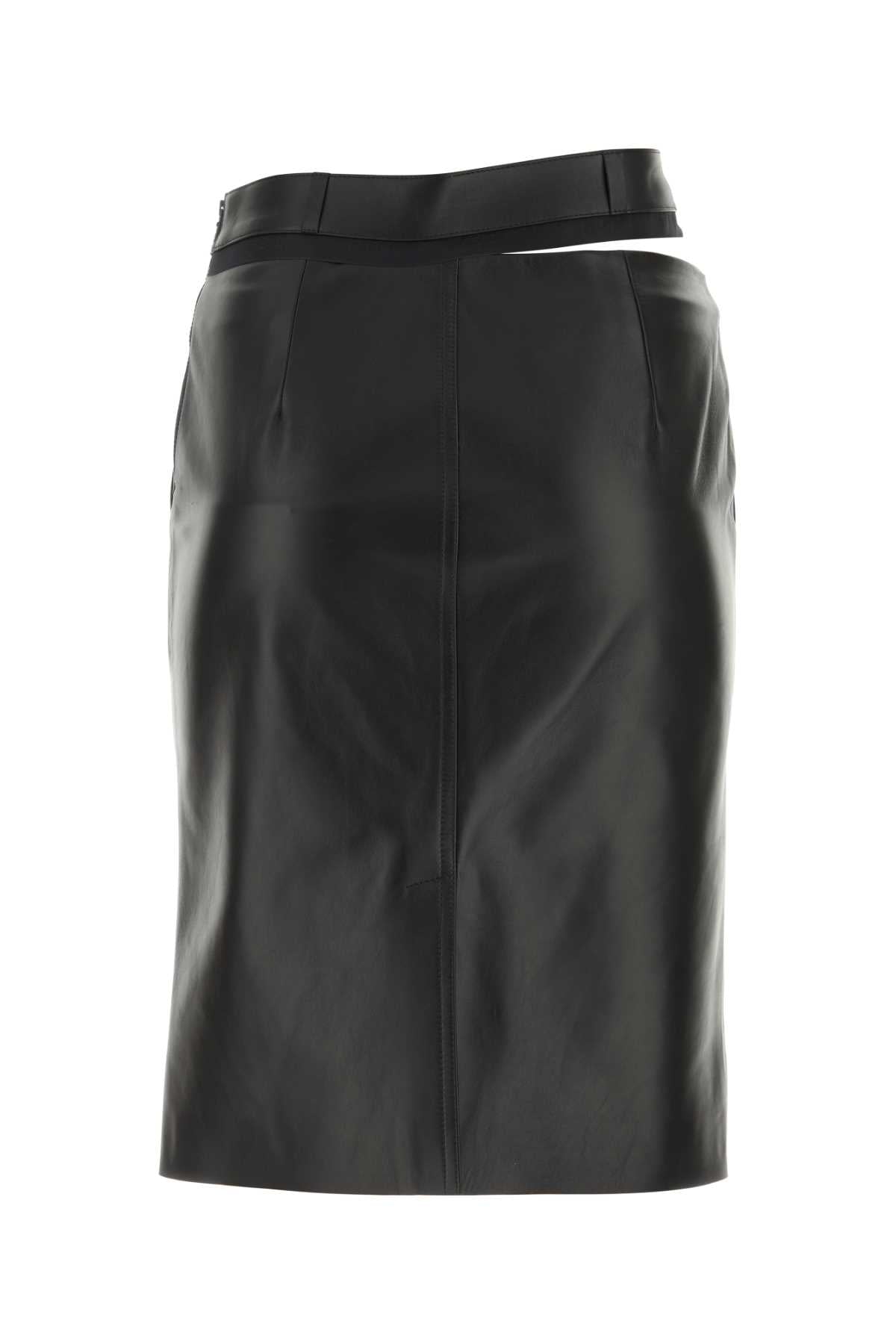 Fendi Women Black Leather Skirt FENDI