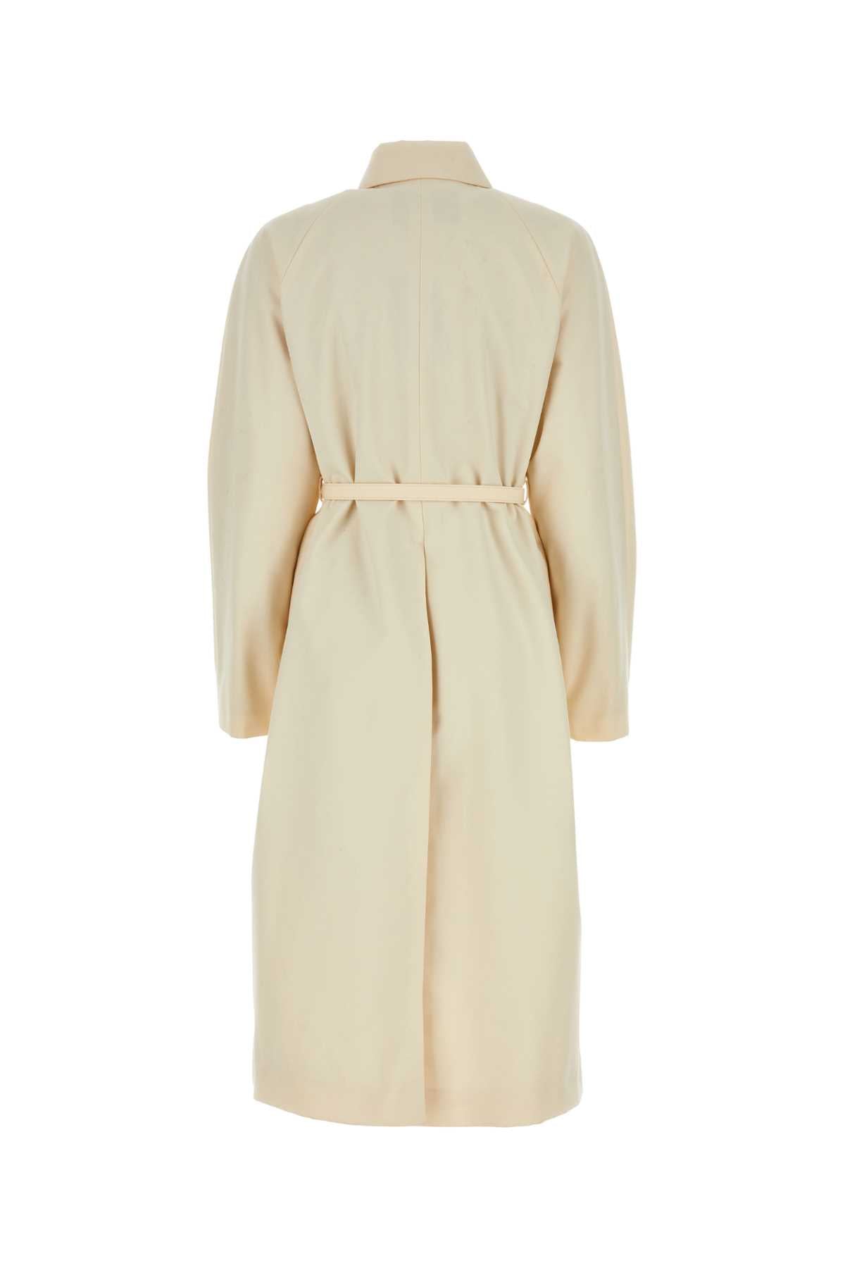 Fendi Women Ivory Polyester Blend Overcoat FENDI
