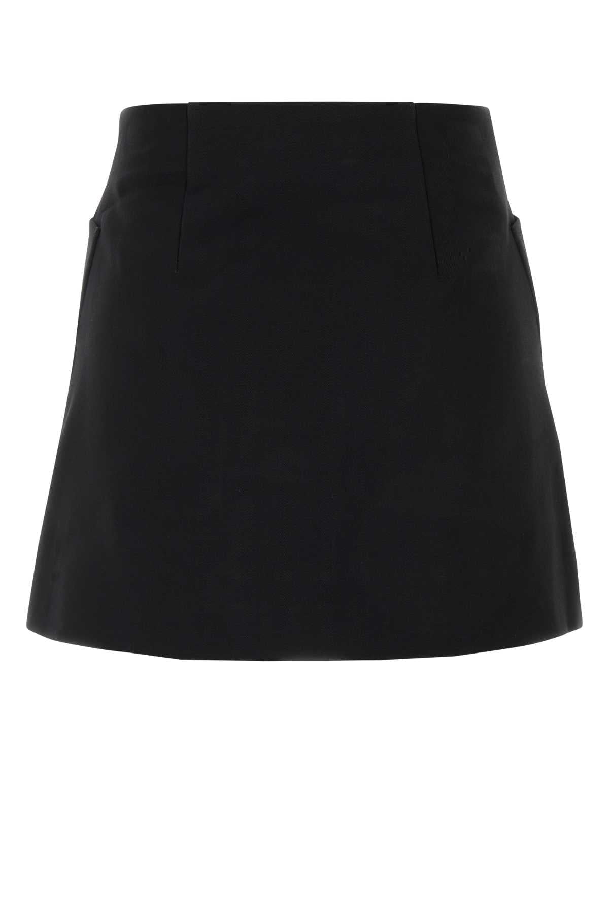 Prada Women Black Wool Mini Skirt PRADA