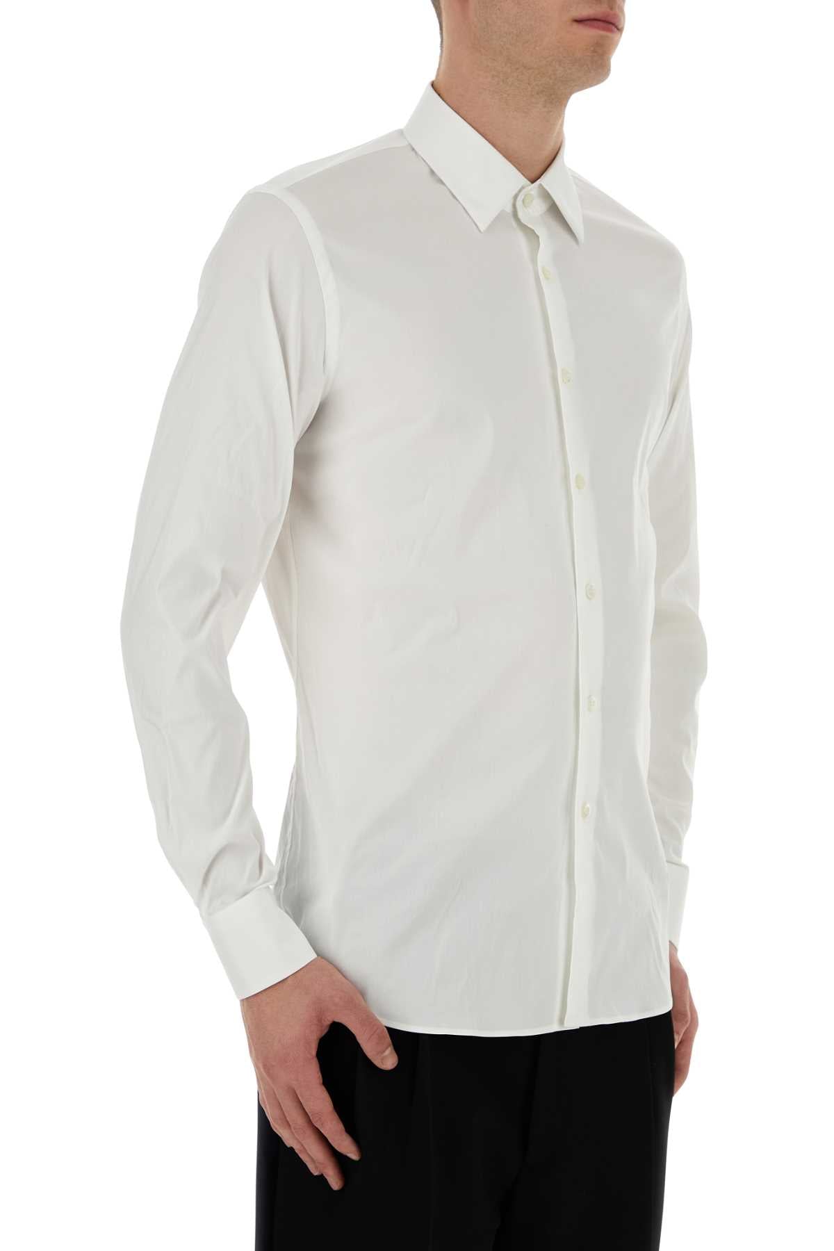 Prada Men White Stretch Poplin Shirt PRADA