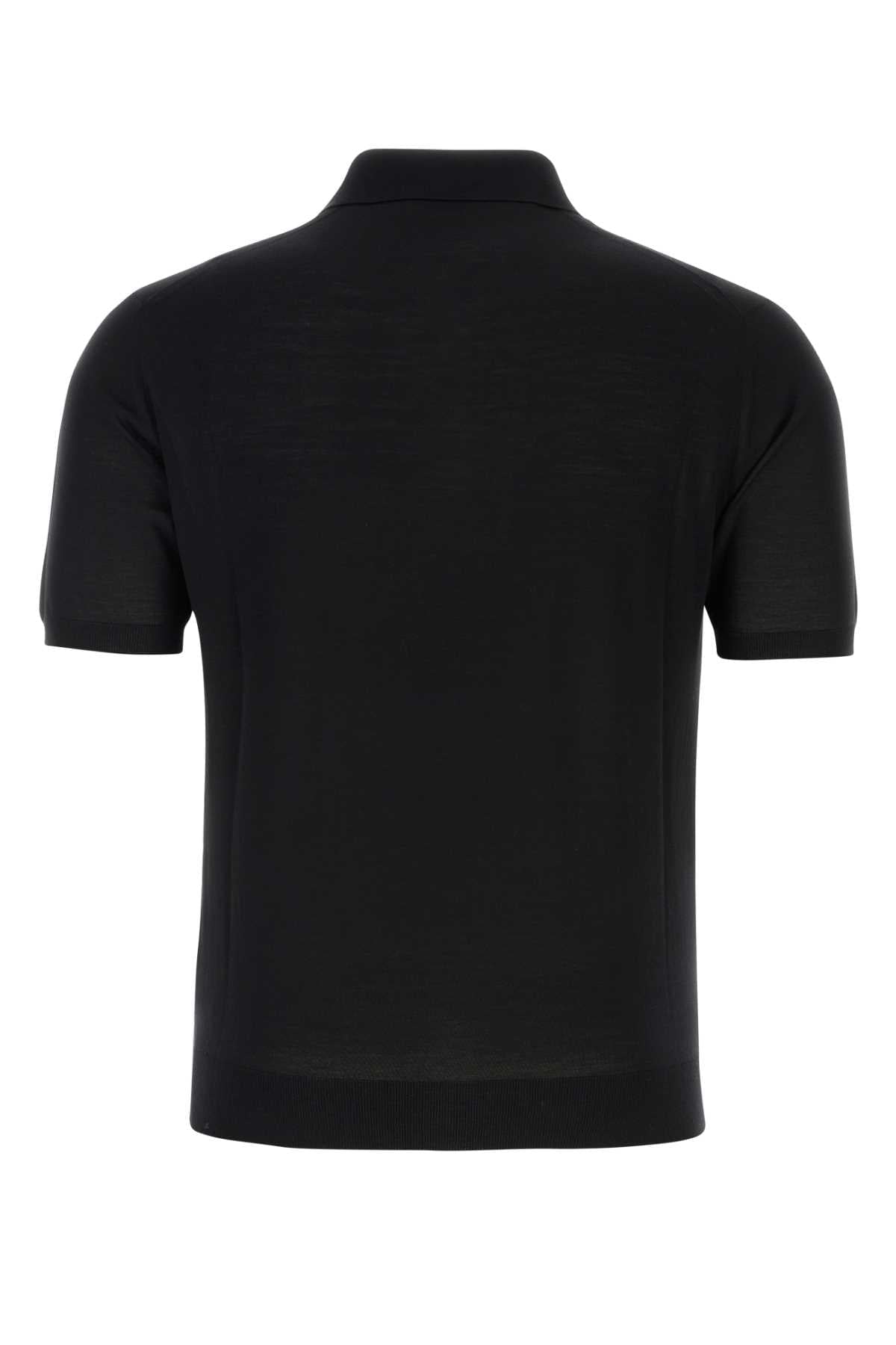 Prada Men Black Wool Polo Shirt PRADA