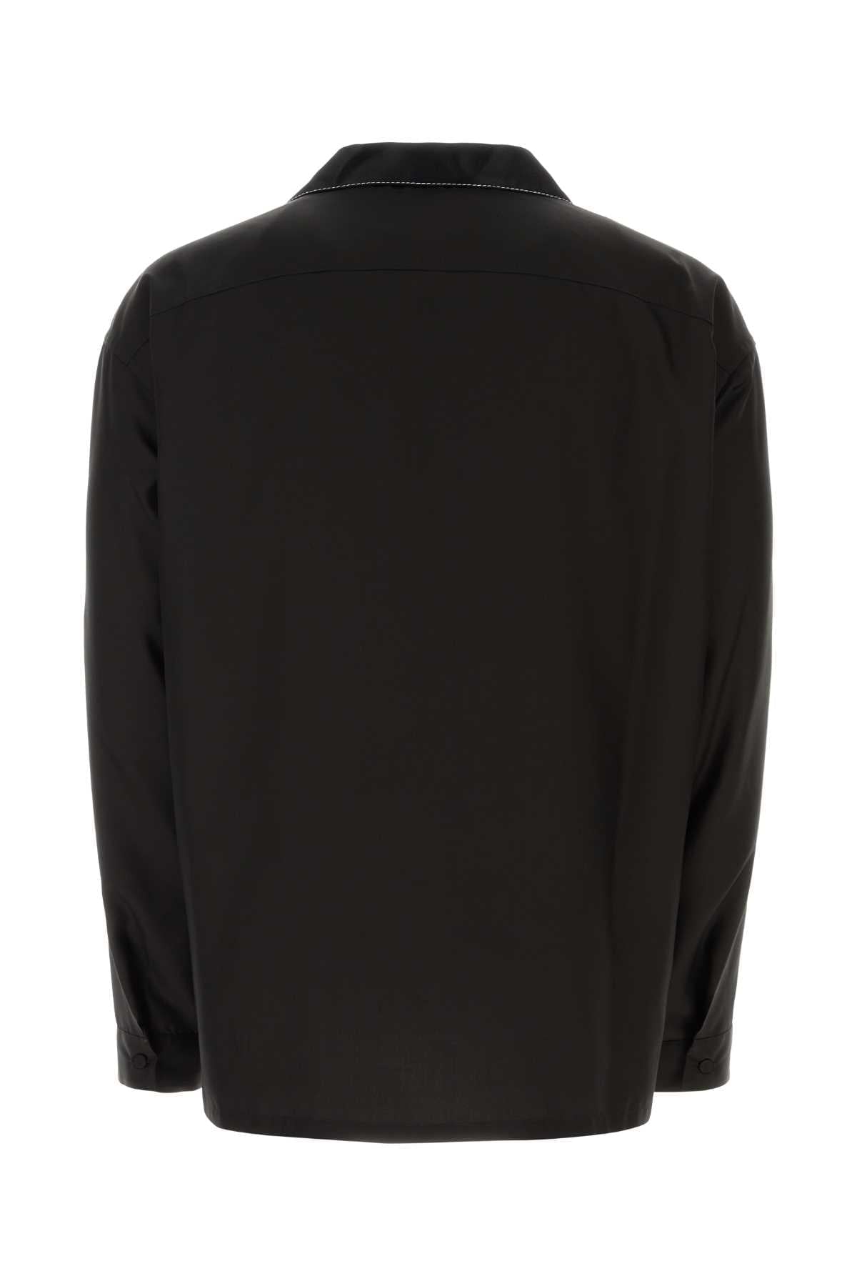 Prada Men Black Silk Shirt PRADA