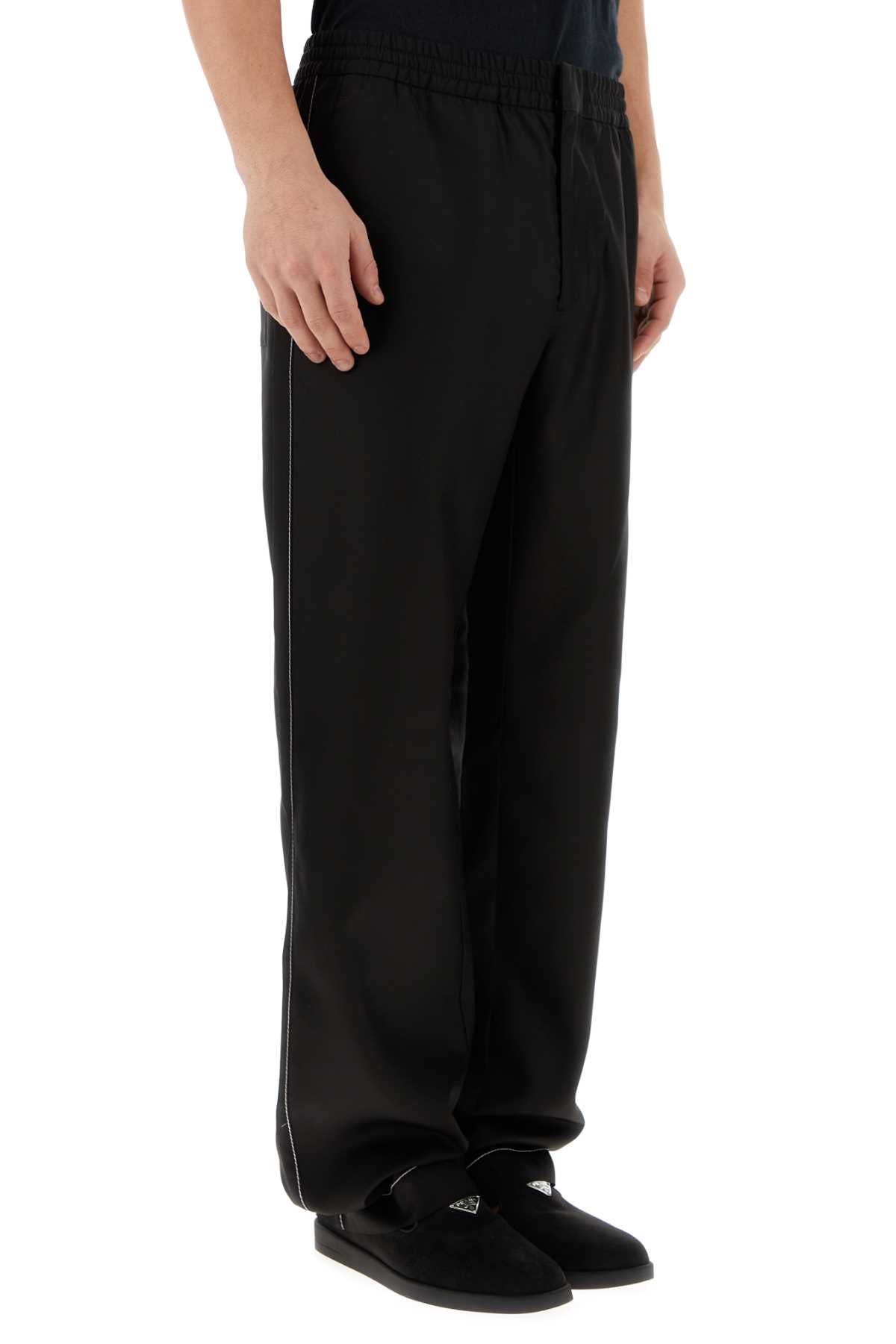 Prada Men Black Silk Pyjama Pant PRADA