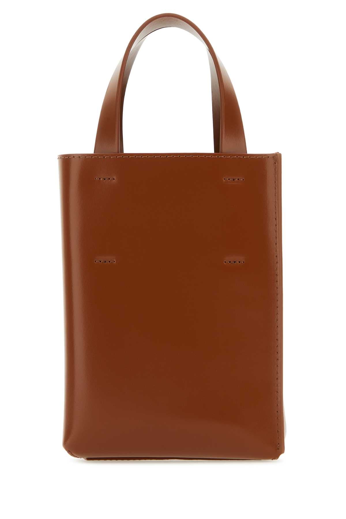 Marni Women Brown Leather Nano Museo Handbag MARNI