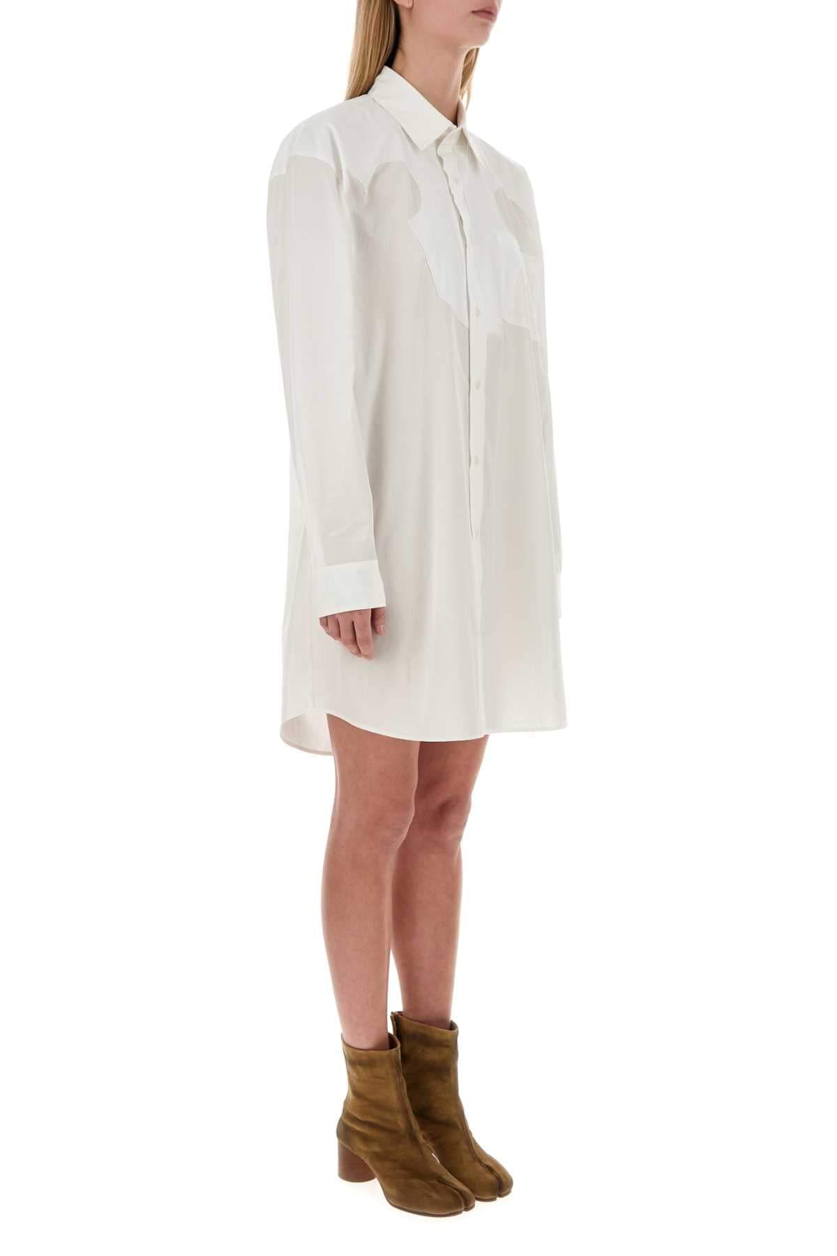 Maison Margiela Women White Poplin Shirt Mini Dress MAISON MARGIELA