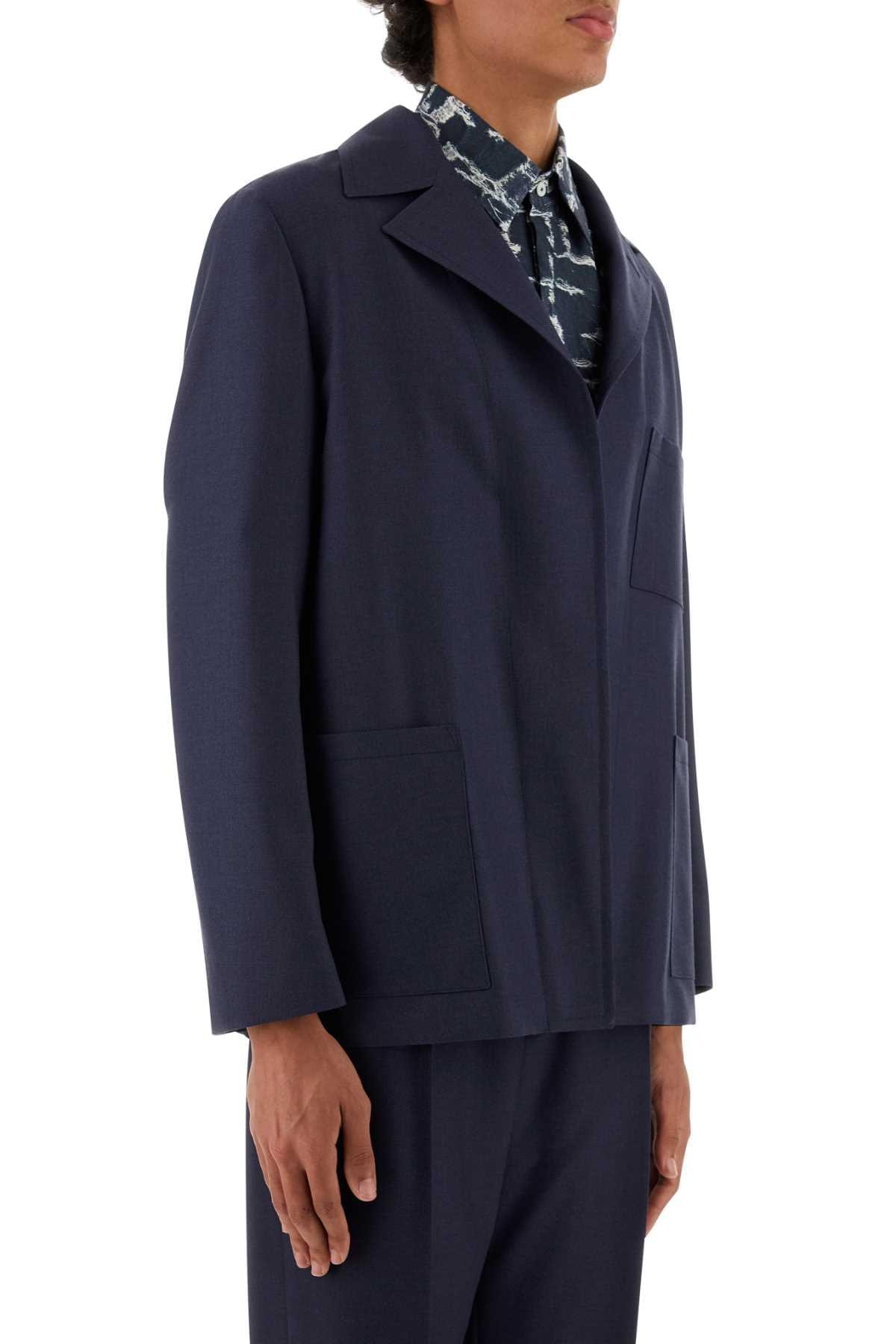 Fendi Men Blue Wool Blazer FENDI