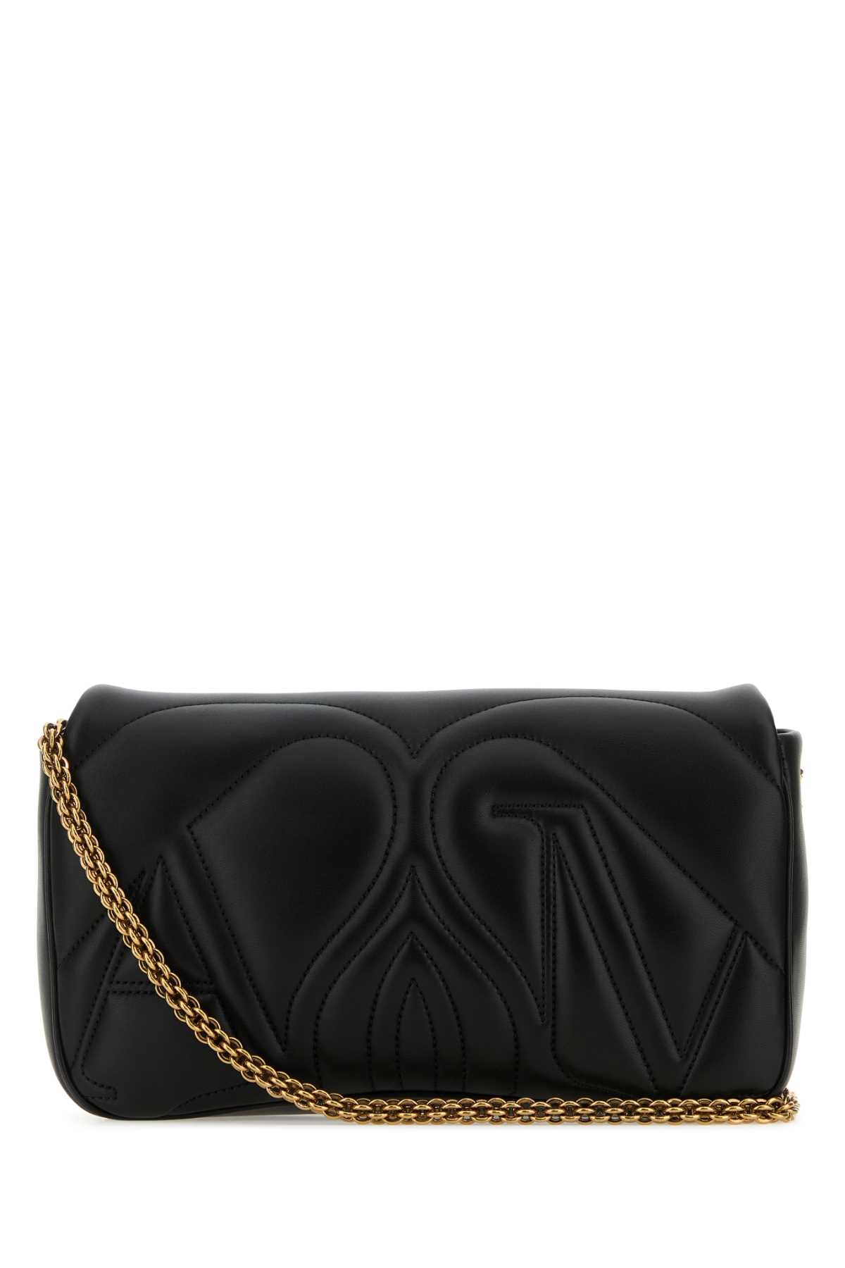 Alexander Mcqueen Women Black Leather Small Seal Shoulder Bag ALEXANDER MCQUEEN