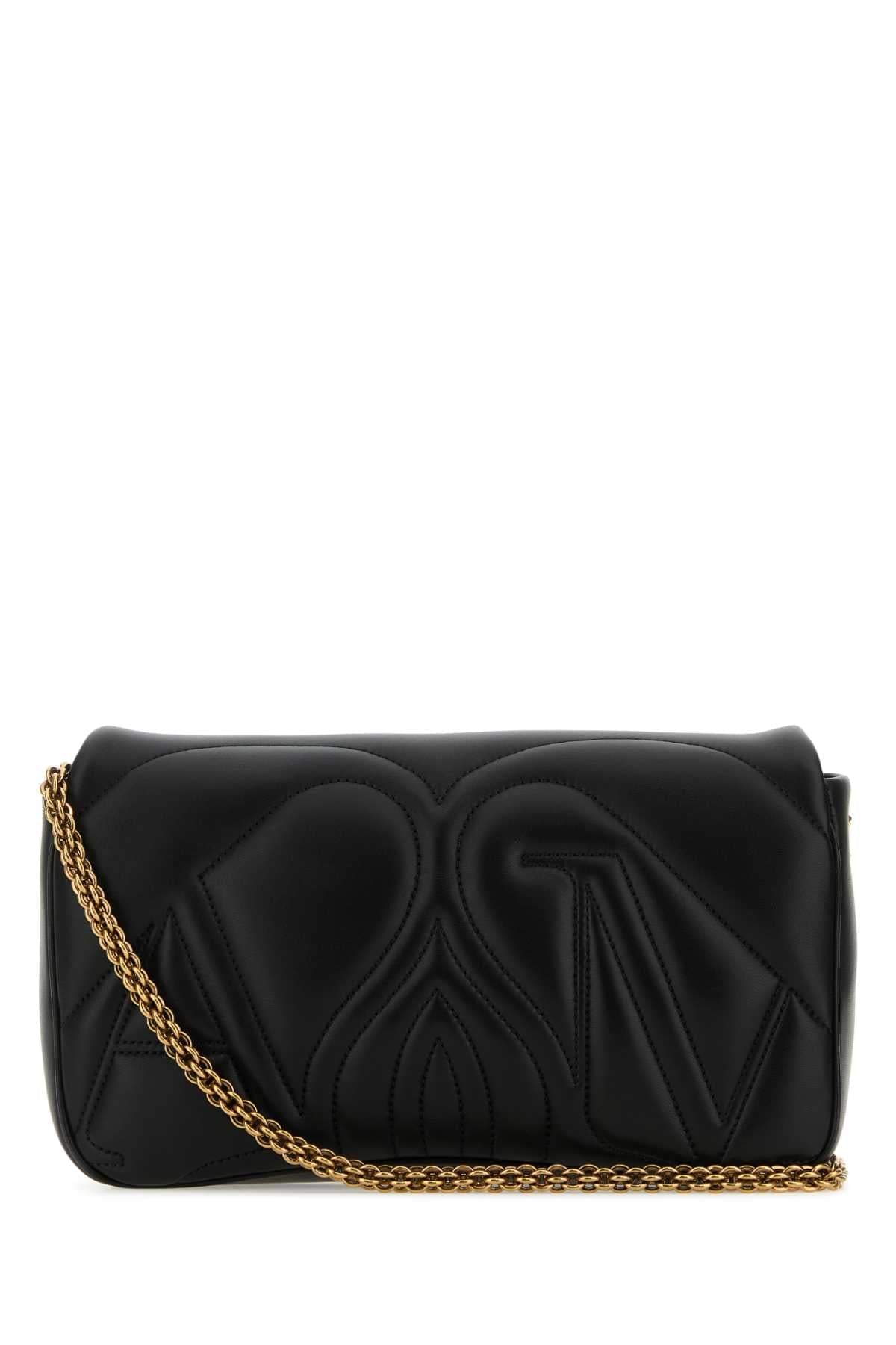 Alexander Mcqueen Women Black Leather Small Seal Shoulder Bag ALEXANDER MCQUEEN
