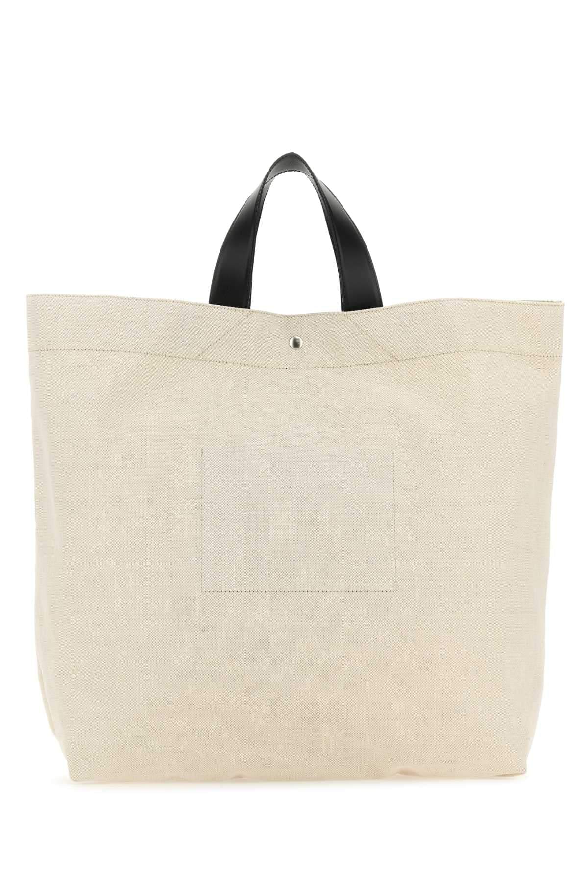 Jil Sander Women Sand Canvas Flat Shopping Bag JIL SANDER