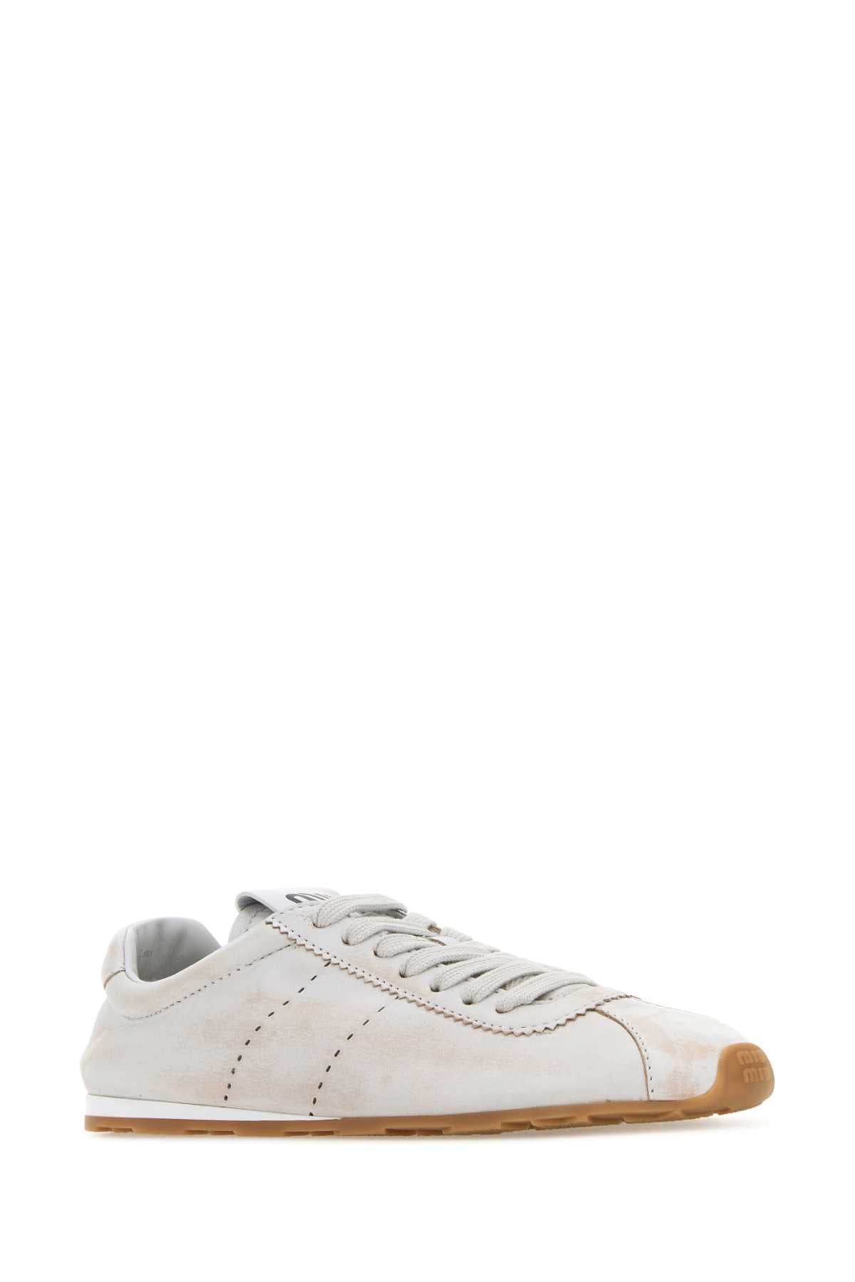 Miu Miu Women Chalk Nappa Leather Sneakers MIU MIU