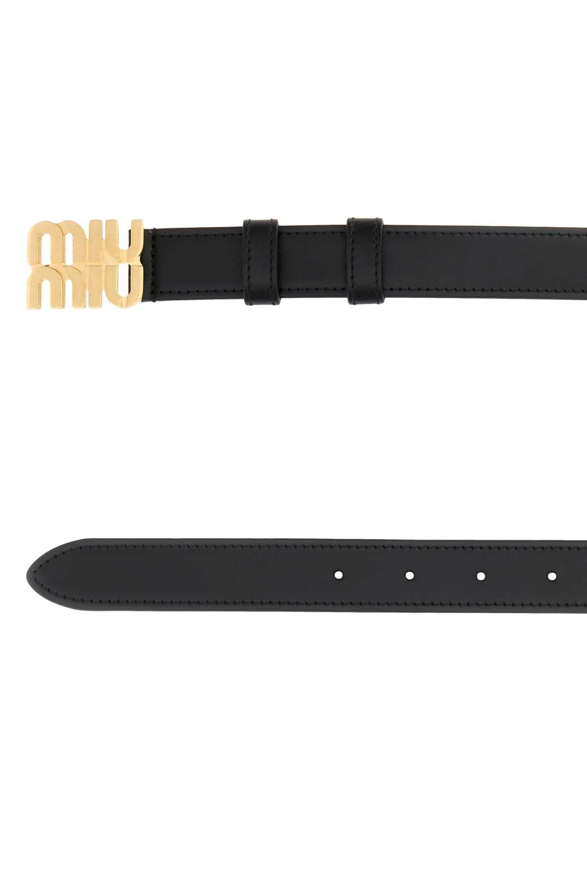 Miu Miu Women Black Leather Belt MIU MIU
