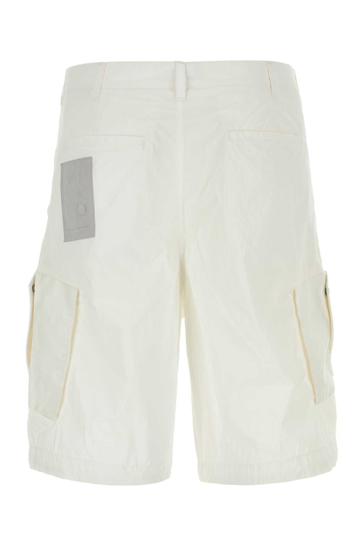Ten C Men White Nylon Bermuda Shorts TEN C