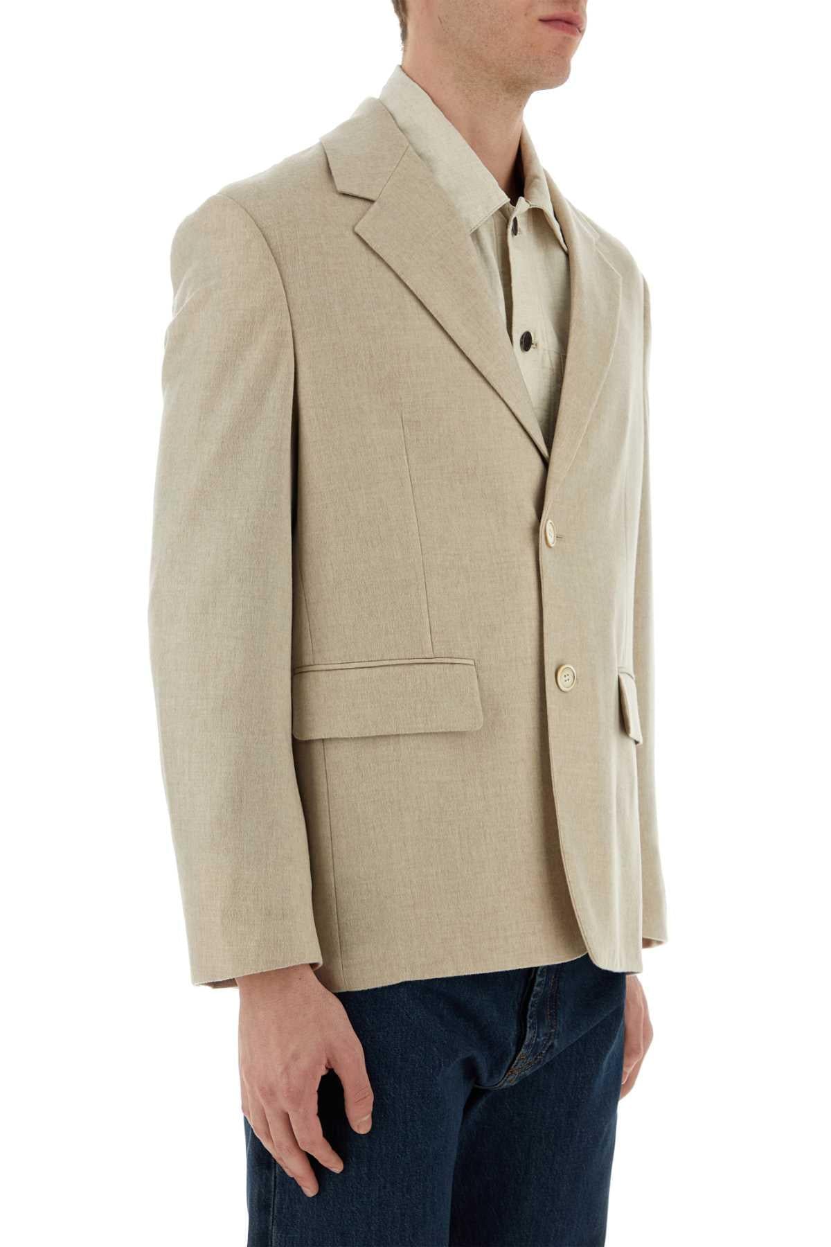 Prada Men Melange Sand Cashmere Blazer PRADA
