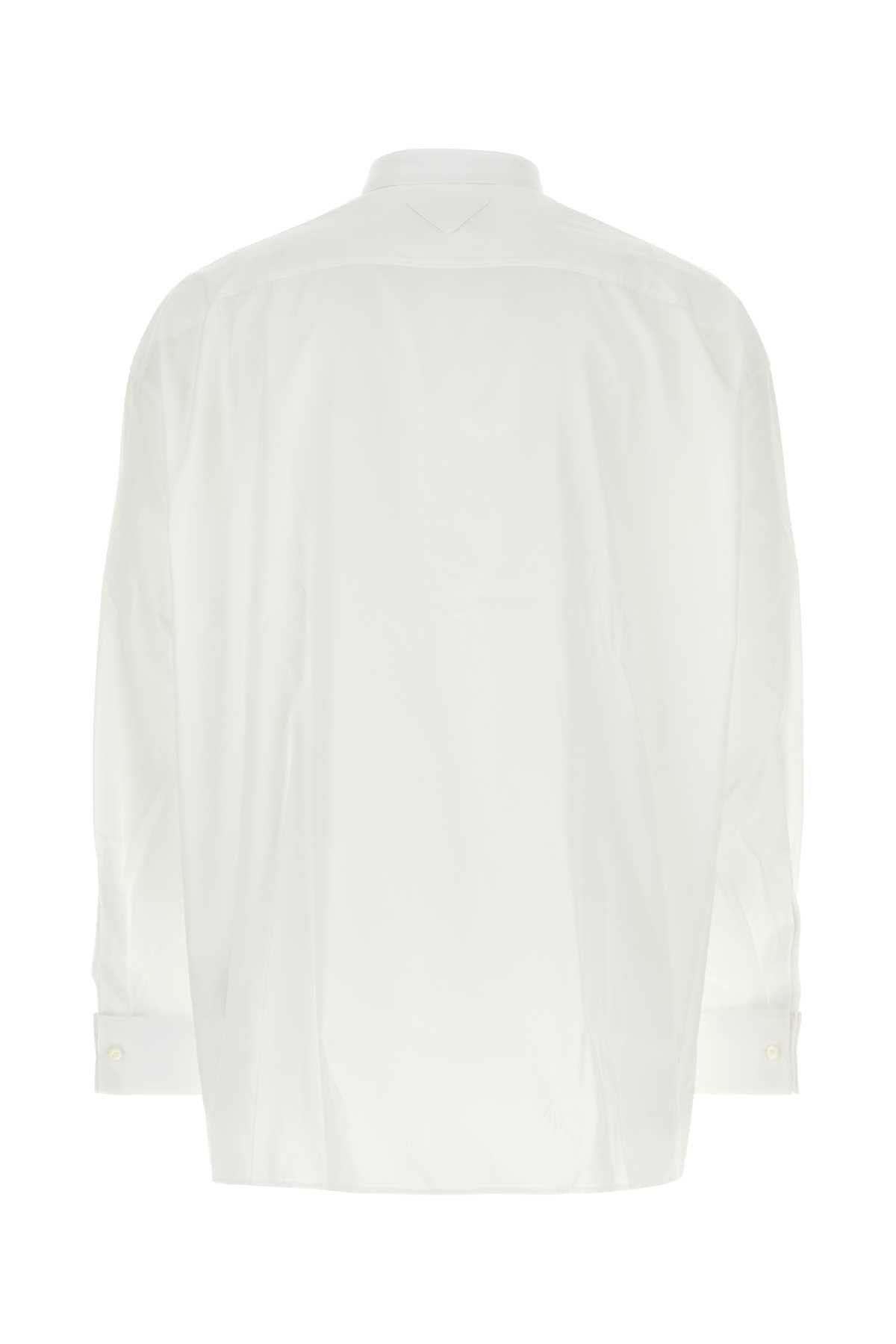 Prada Men White Poplin Shirt PRADA