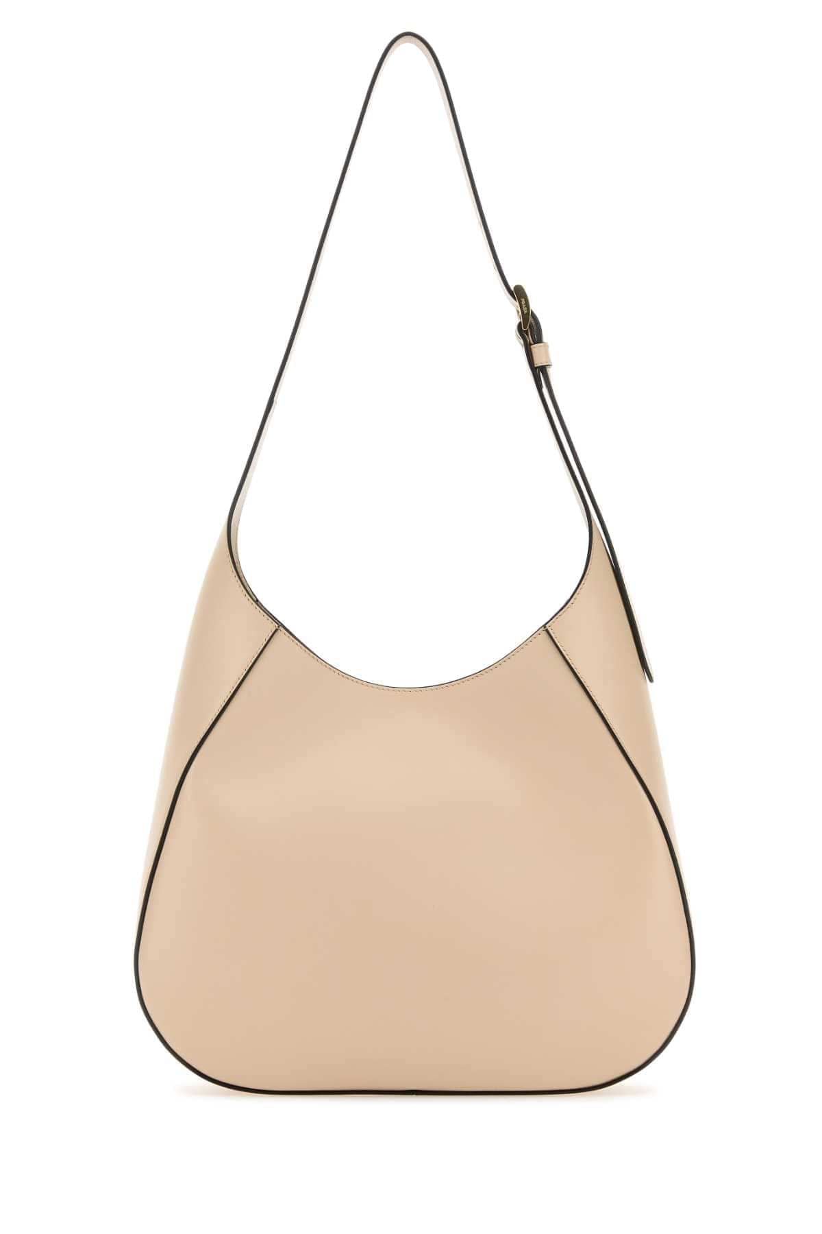 Prada Women Powder Pink Leather Shoulder Bag PRADA