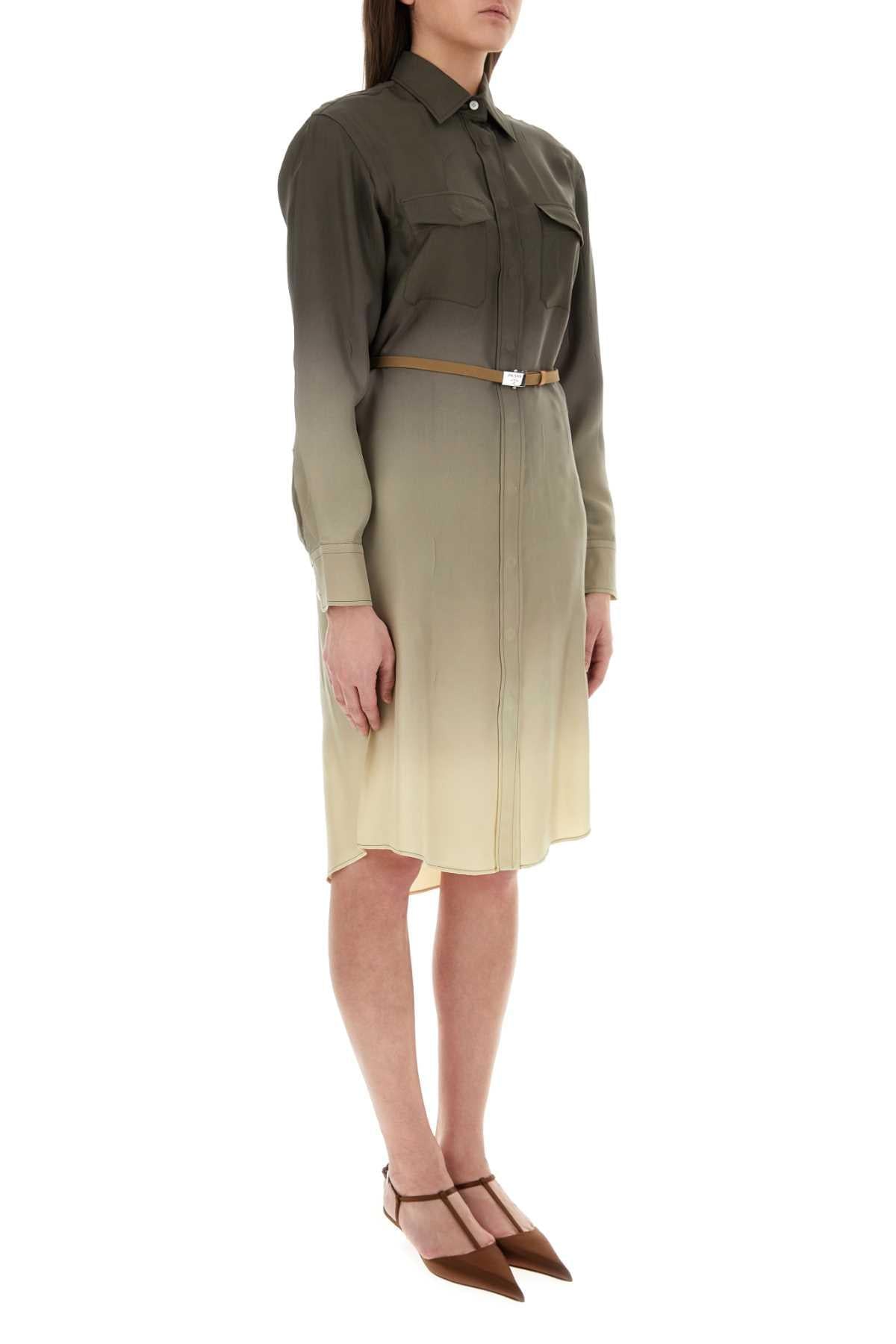 Prada Women Multicolor Twill Shirt Dress PRADA