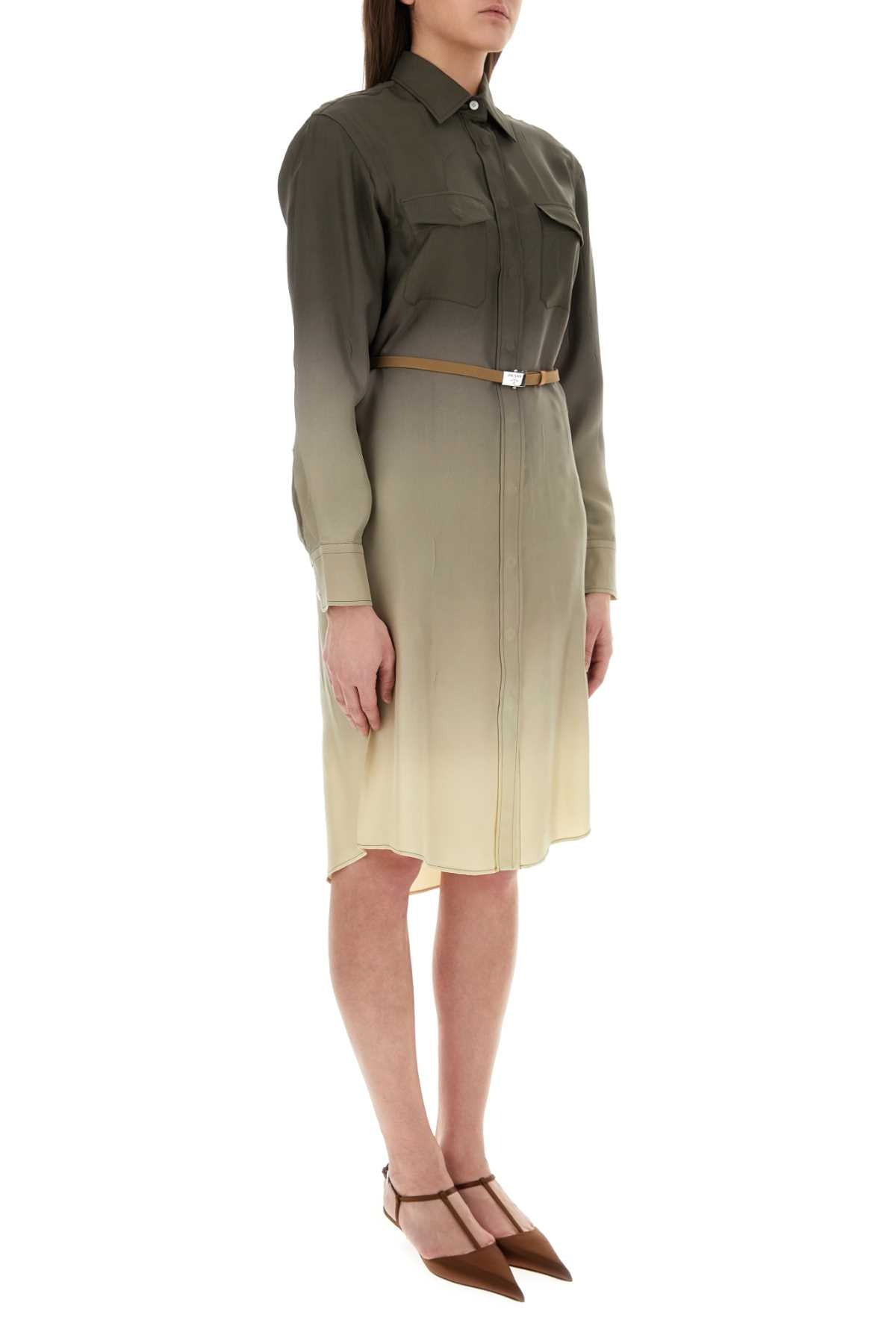 Prada Women Multicolor Twill Shirt Dress PRADA
