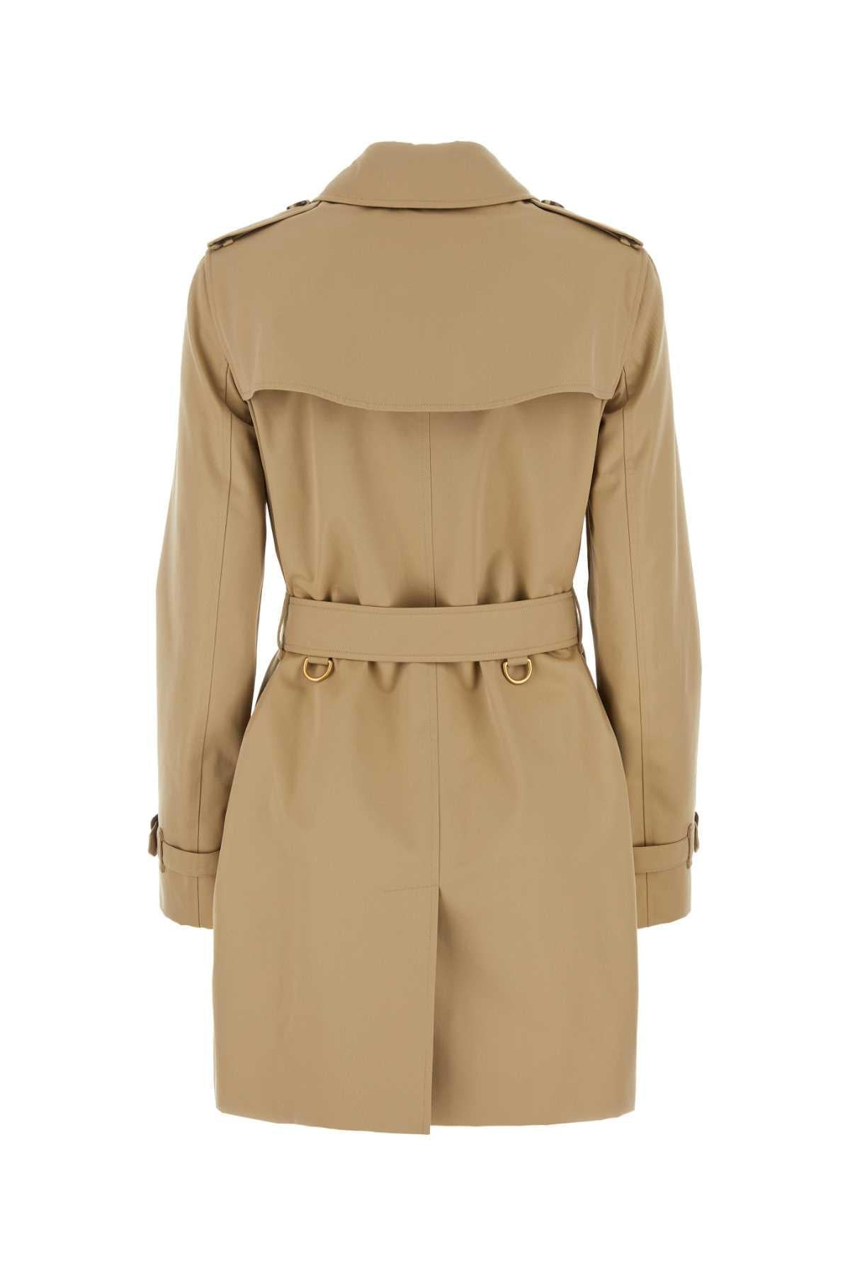 Burberry Women Beige Gabardine Trench Coat BURBERRY