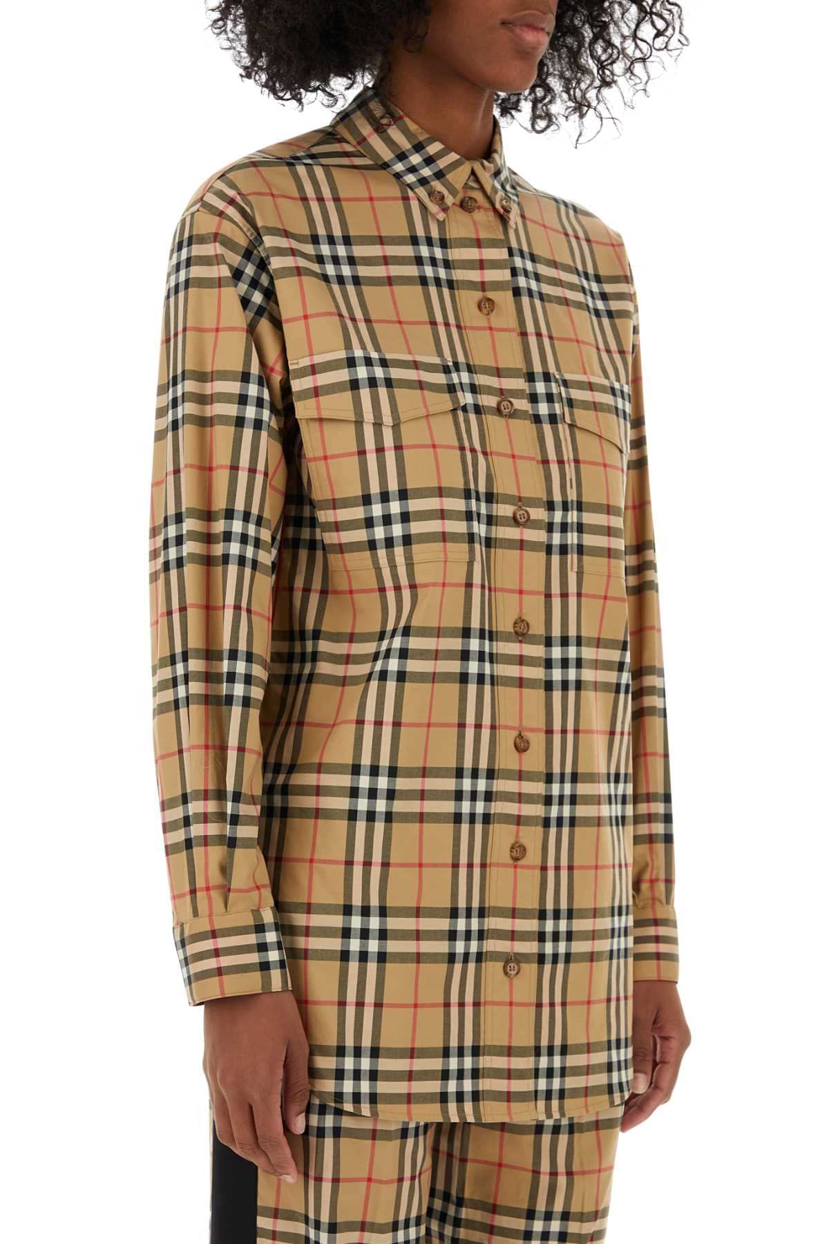 Burberry Women Embroidered Stretch Cotton Shirt BURBERRY