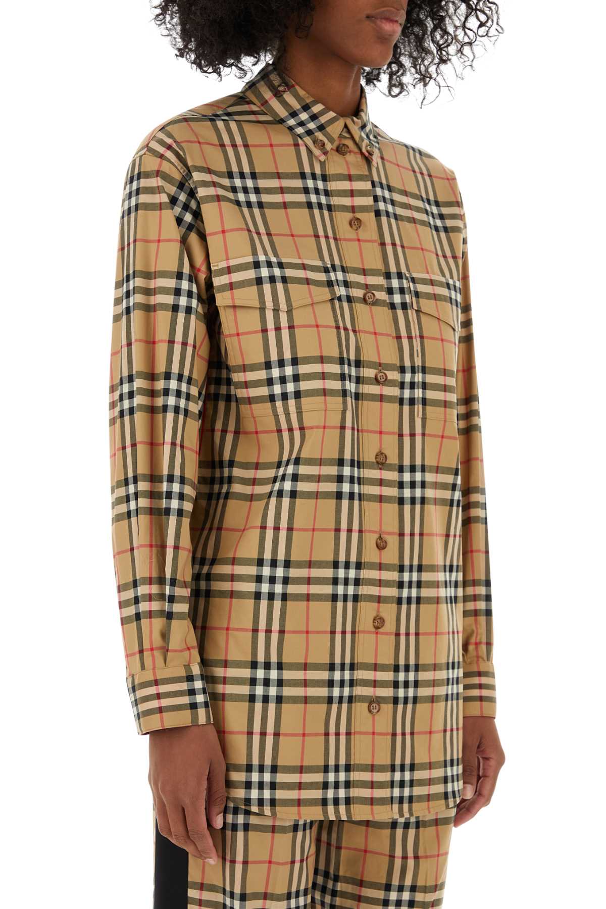Burberry Women Embroidered Stretch Cotton Shirt BURBERRY
