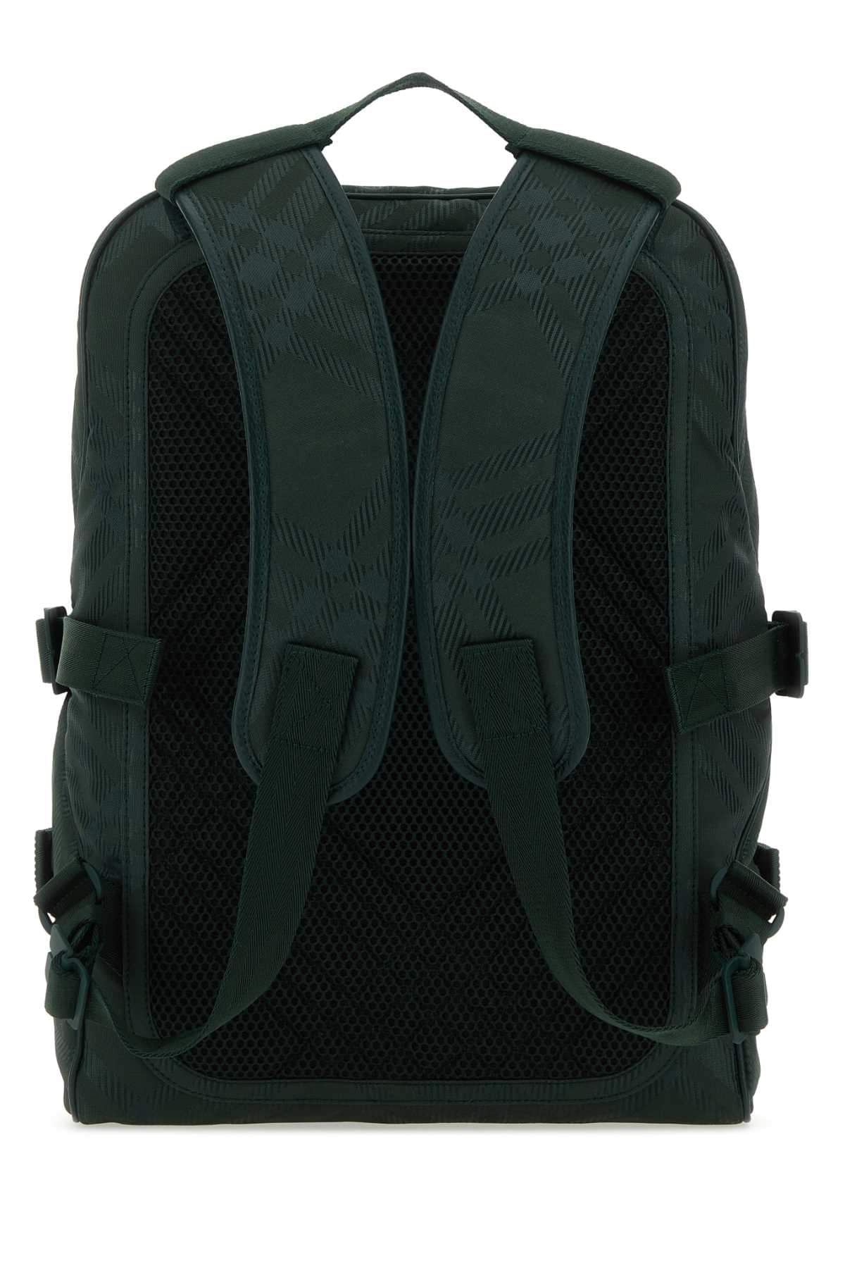 Burberry Men Bottle Green Nylon Blend Check Backpack BURBERRY