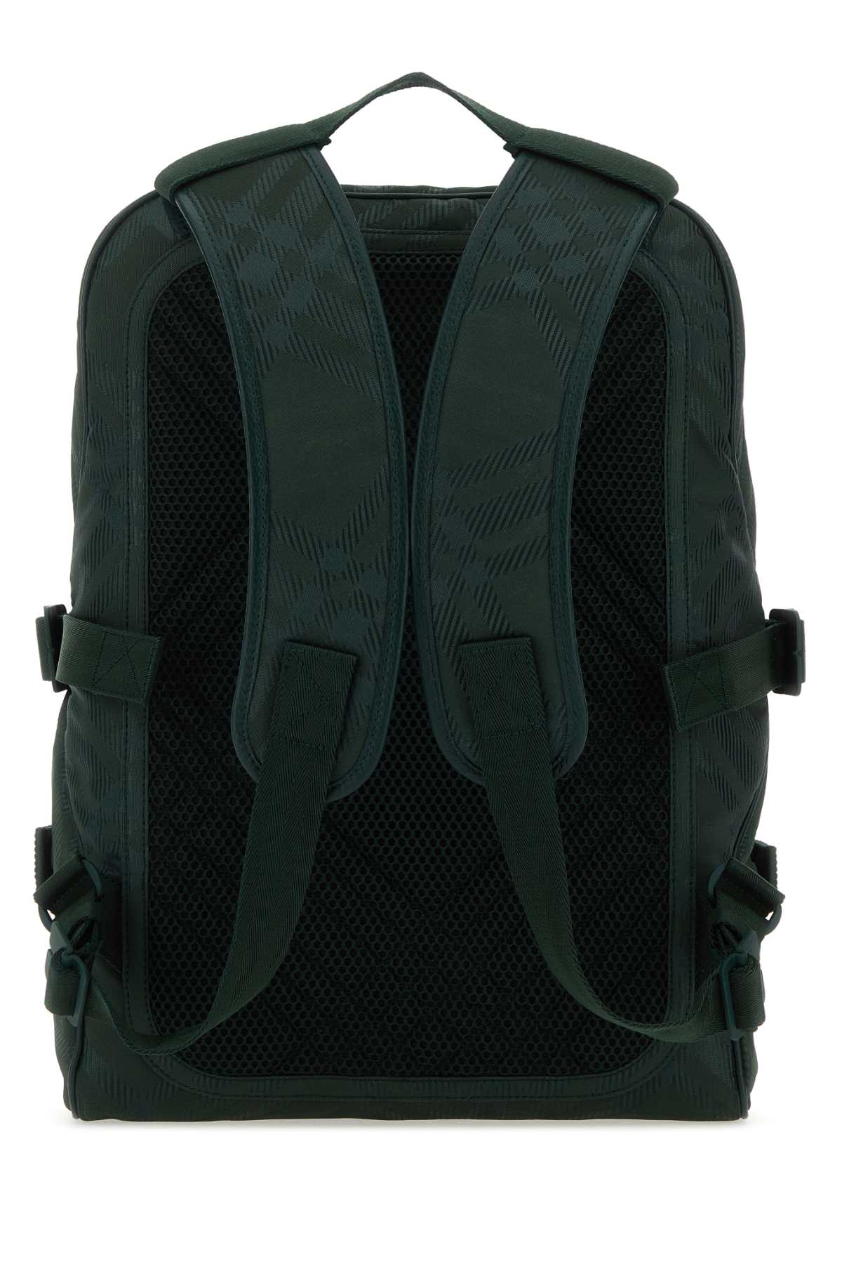 Burberry Men Bottle Green Nylon Blend Check Backpack BURBERRY