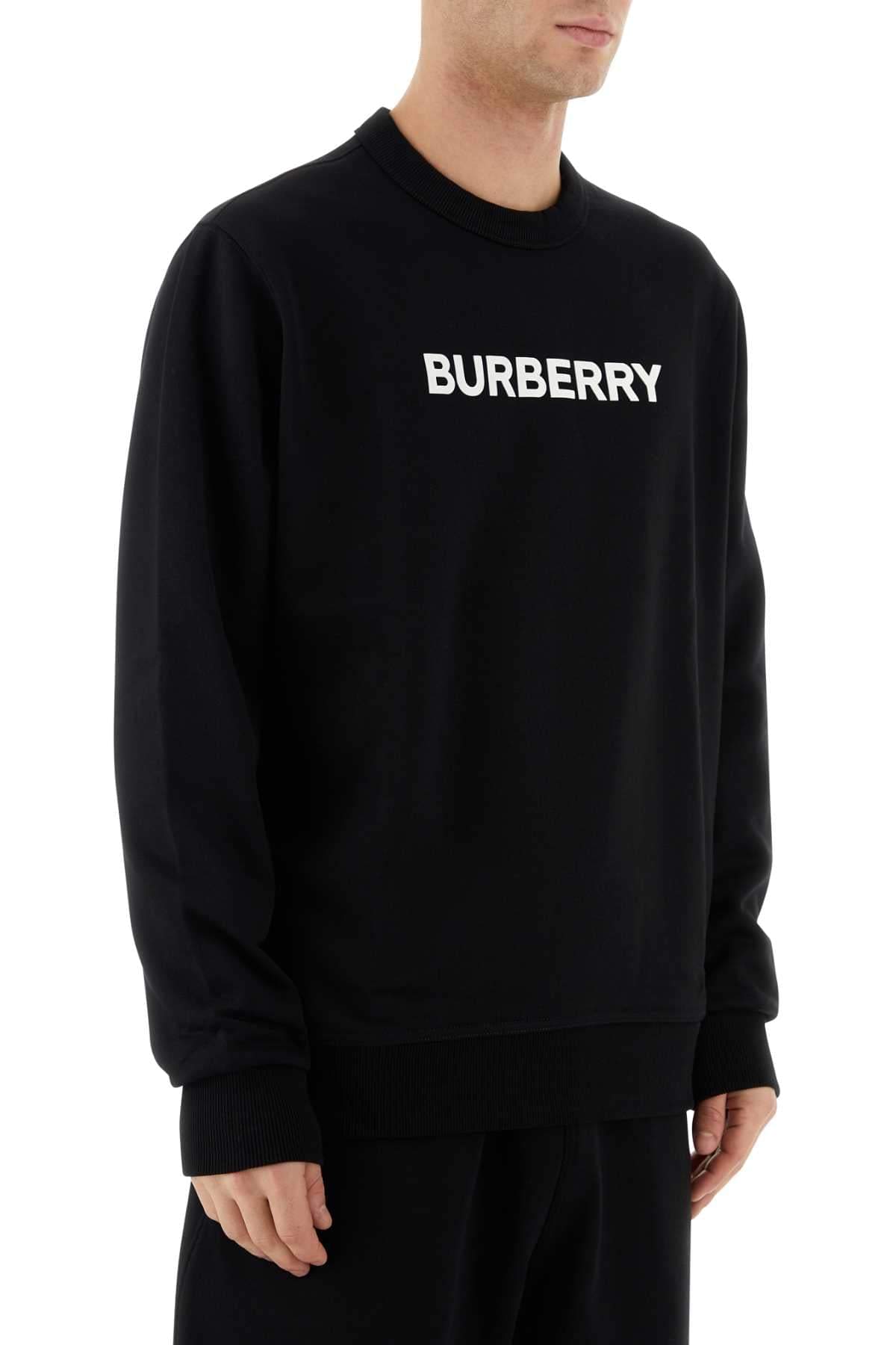 Burberry Men Black Stretch Cotton Oversize Sweater BURBERRY