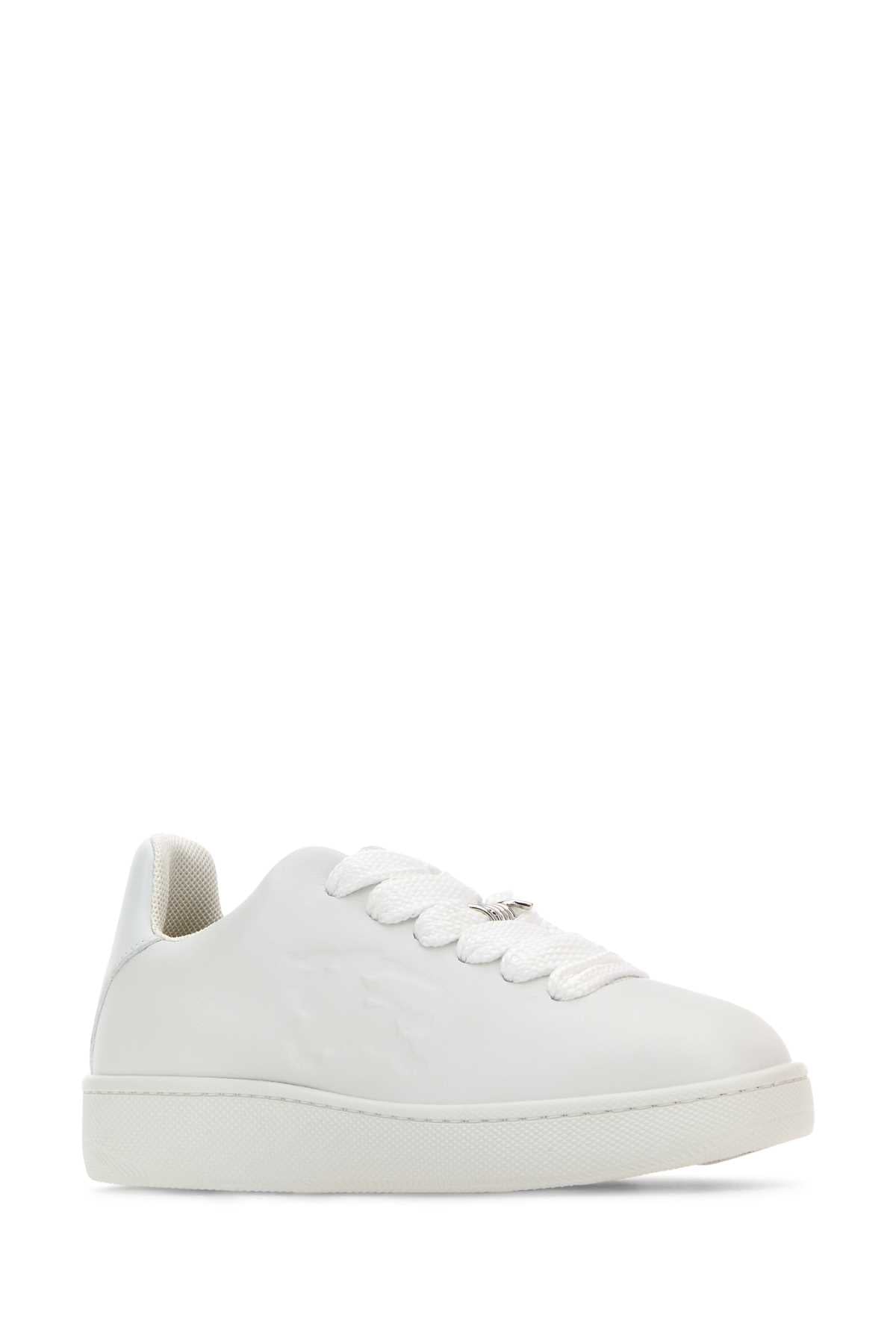 Burberry Women White Leather Box Sneakers BURBERRY