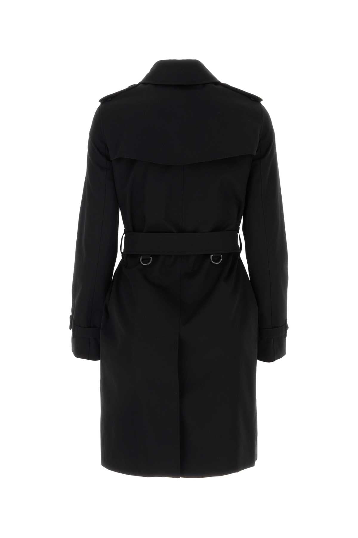 Burberry Women Black Gabardine Trench Coat BURBERRY