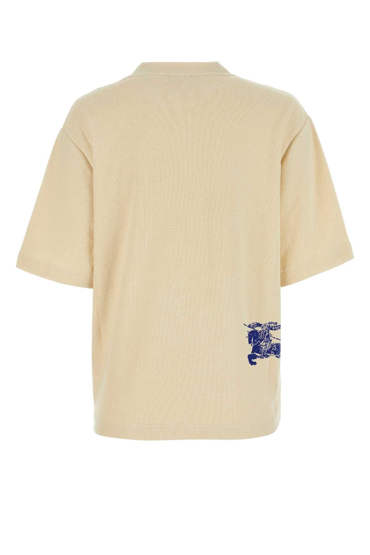 Burberry Women Cream Terry Fabric Oversize T-Shirt BURBERRY
