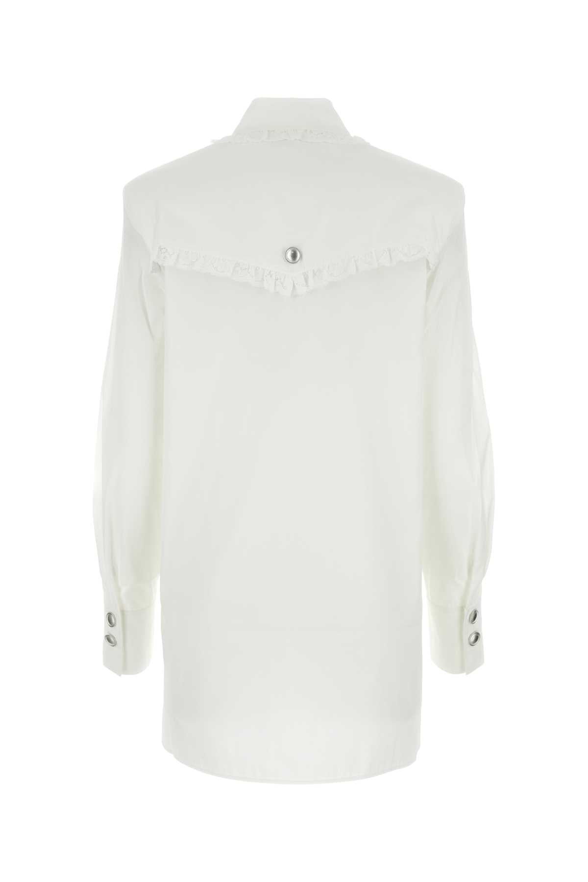Alessandra Rich Women White Poplin Shirt Dress ALESSANDRA RICH