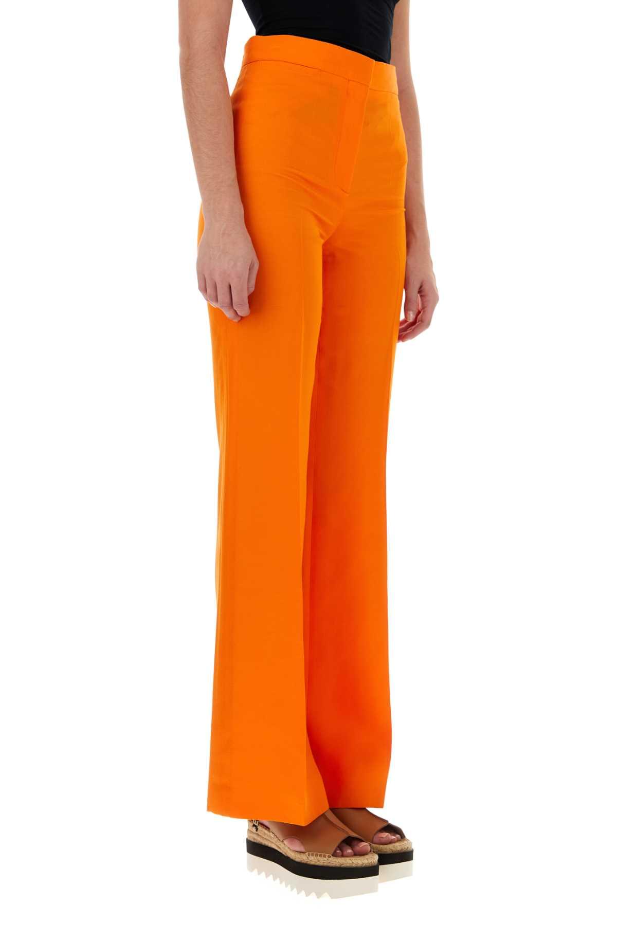 Stella Mccartney Women Fluo Orange Viscose Wide-Leg Pant STELLA MCCARTNEY