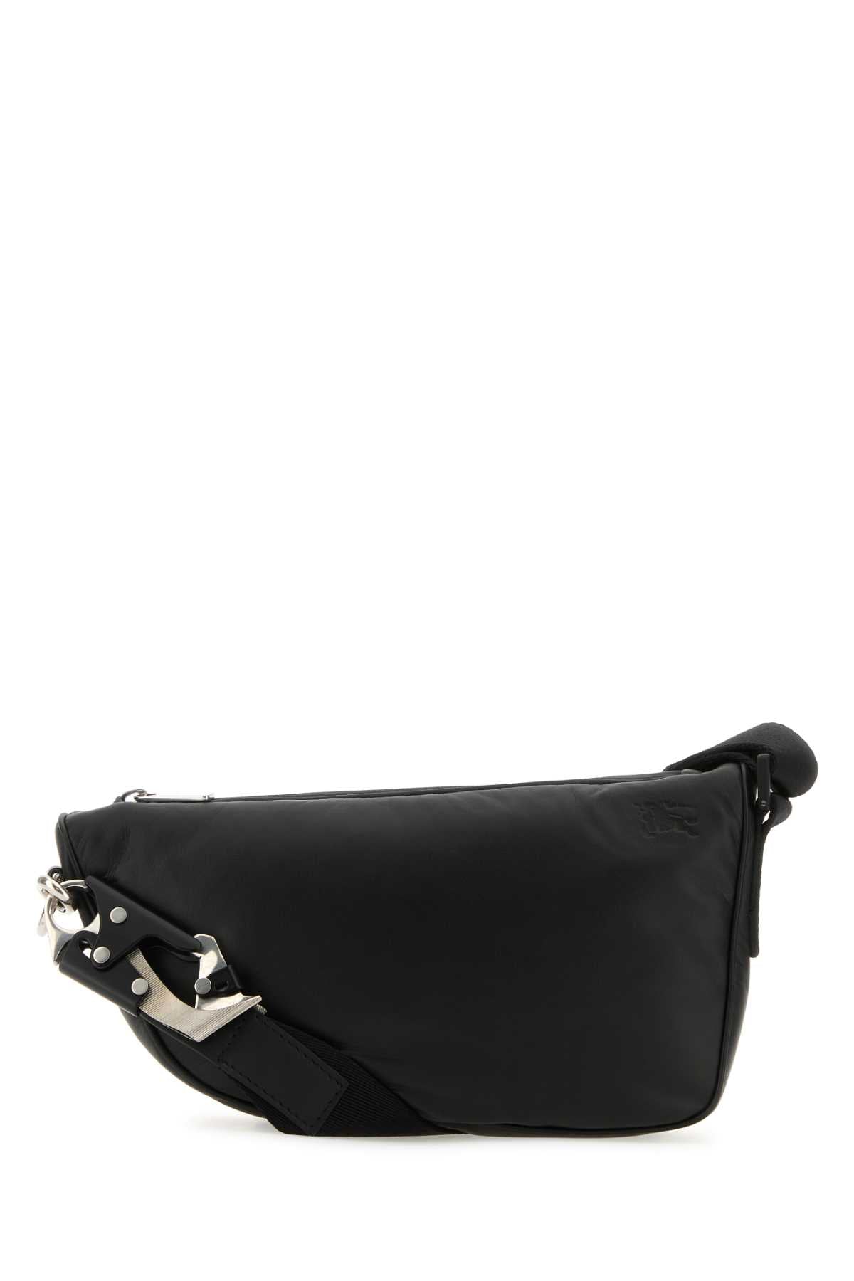 Burberry Men Black Leather Shield Crossbody Bag BURBERRY