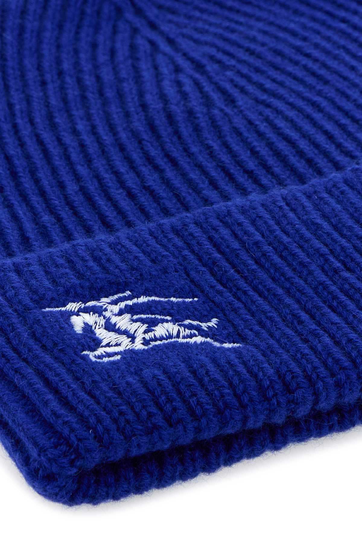 Burberry Women Electric Blue Cashmere Beanie Hat BURBERRY