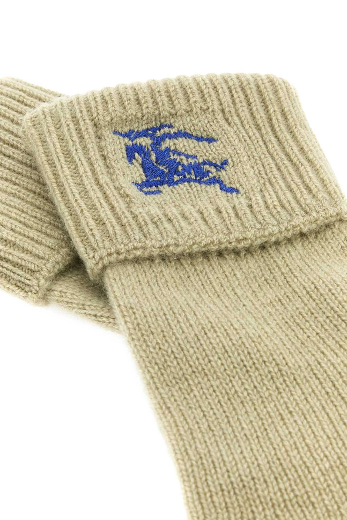 Burberry Women Khaki Cashmere Blend Gloves BURBERRY
