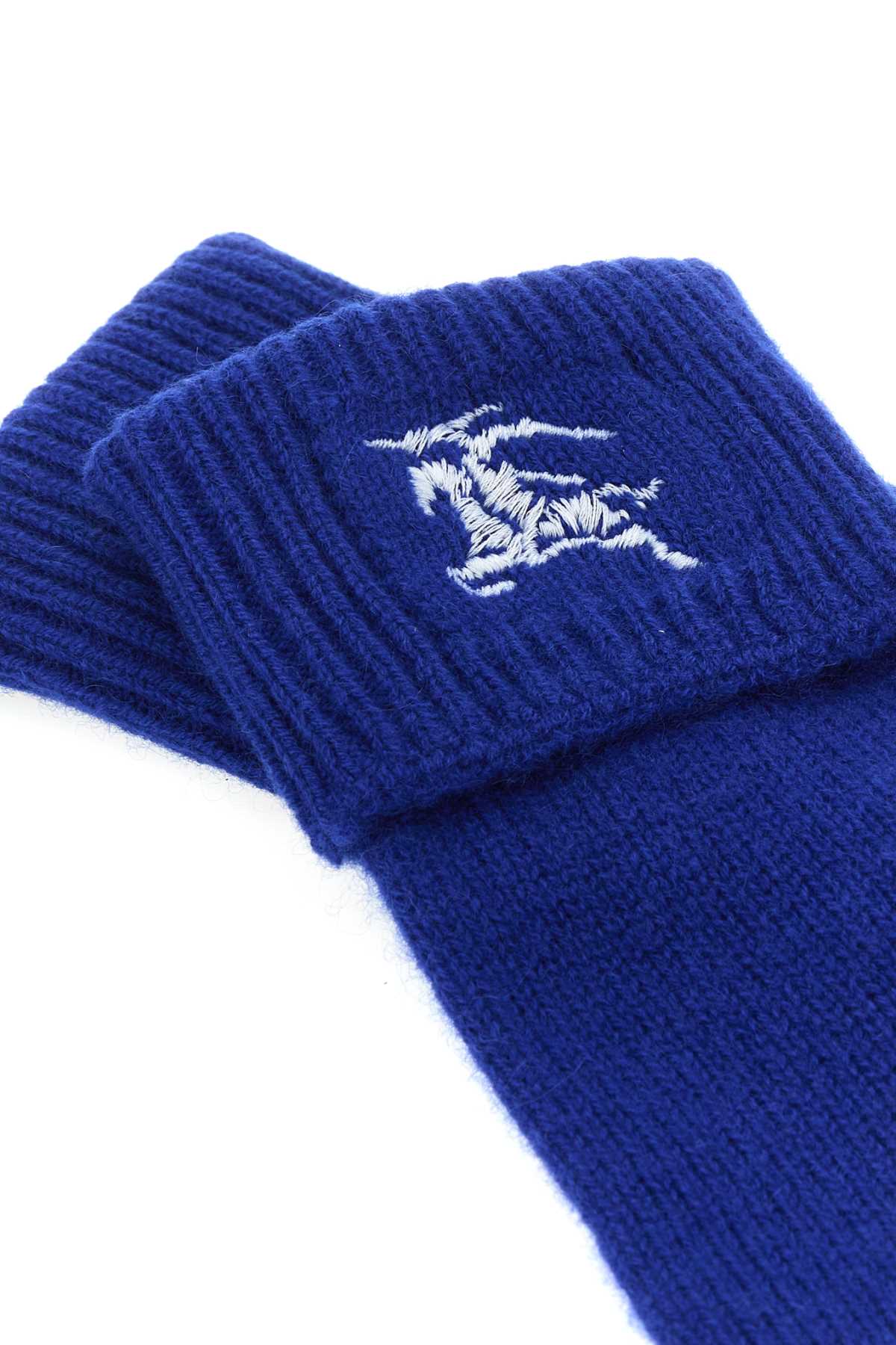 Burberry Women Electric Blue Cashmere Blend Gloves BURBERRY