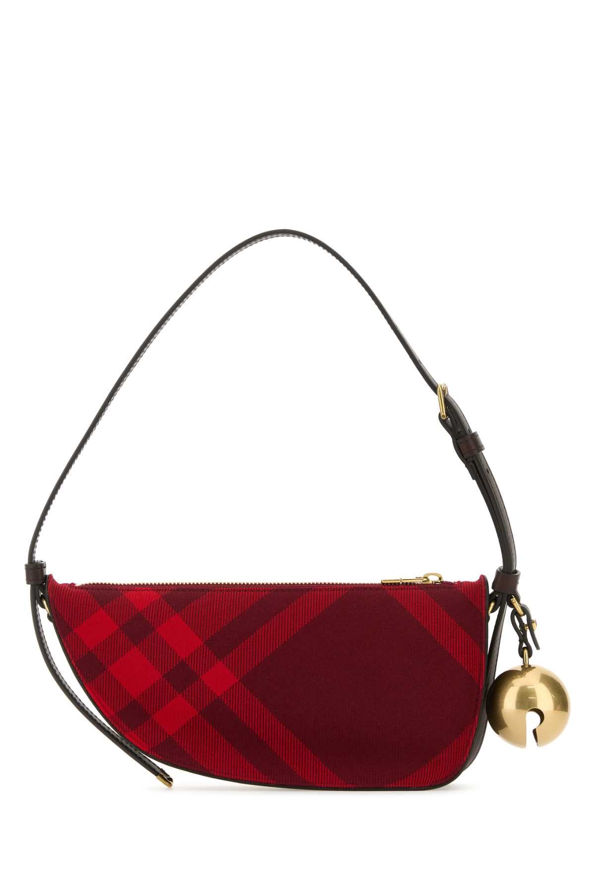 Burberry Women Embroidered Canvas Mini Shield Shoulder Bag BURBERRY