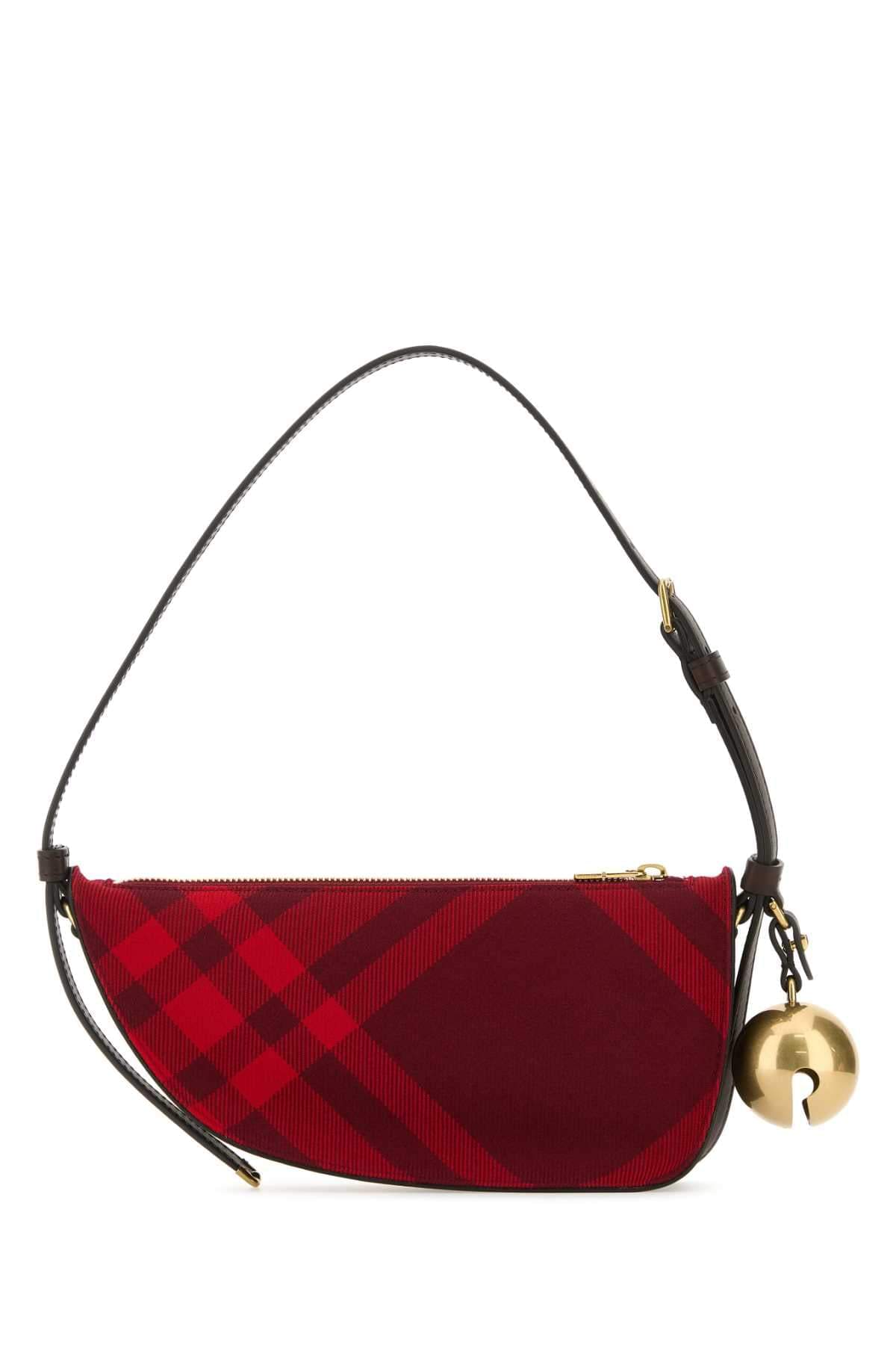 Burberry Women Embroidered Canvas Mini Shield Shoulder Bag BURBERRY