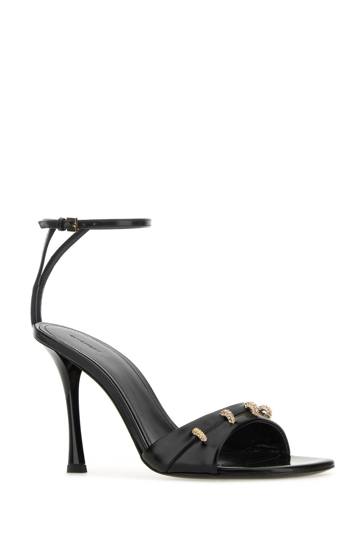Givenchy Women Black Leather Stitch Sandals GIVENCHY
