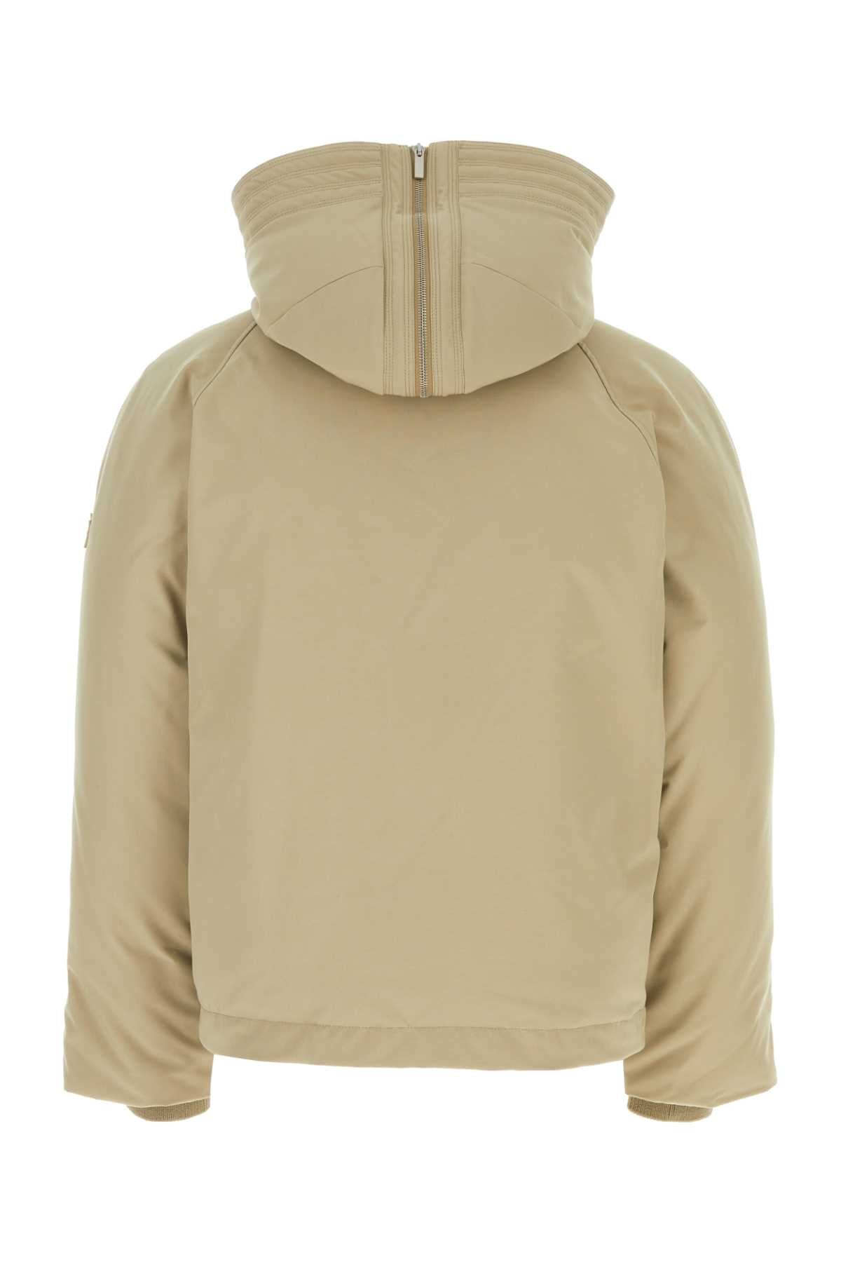 Salvatore Ferragamo Men Beige Polyester Blend Padded Jacket FERRAGAMO