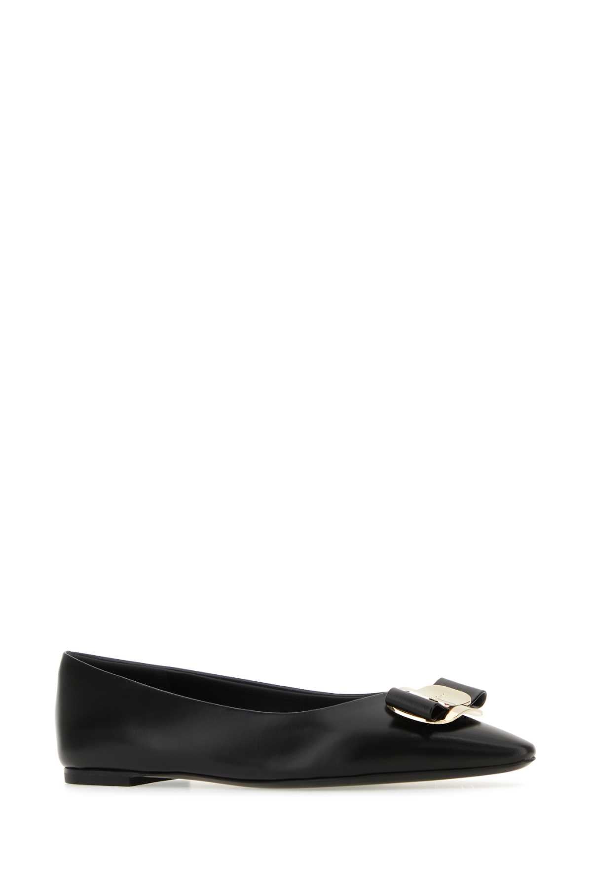 Salvatore Ferragamo Women Black Leather Zea Ballerinas FERRAGAMO