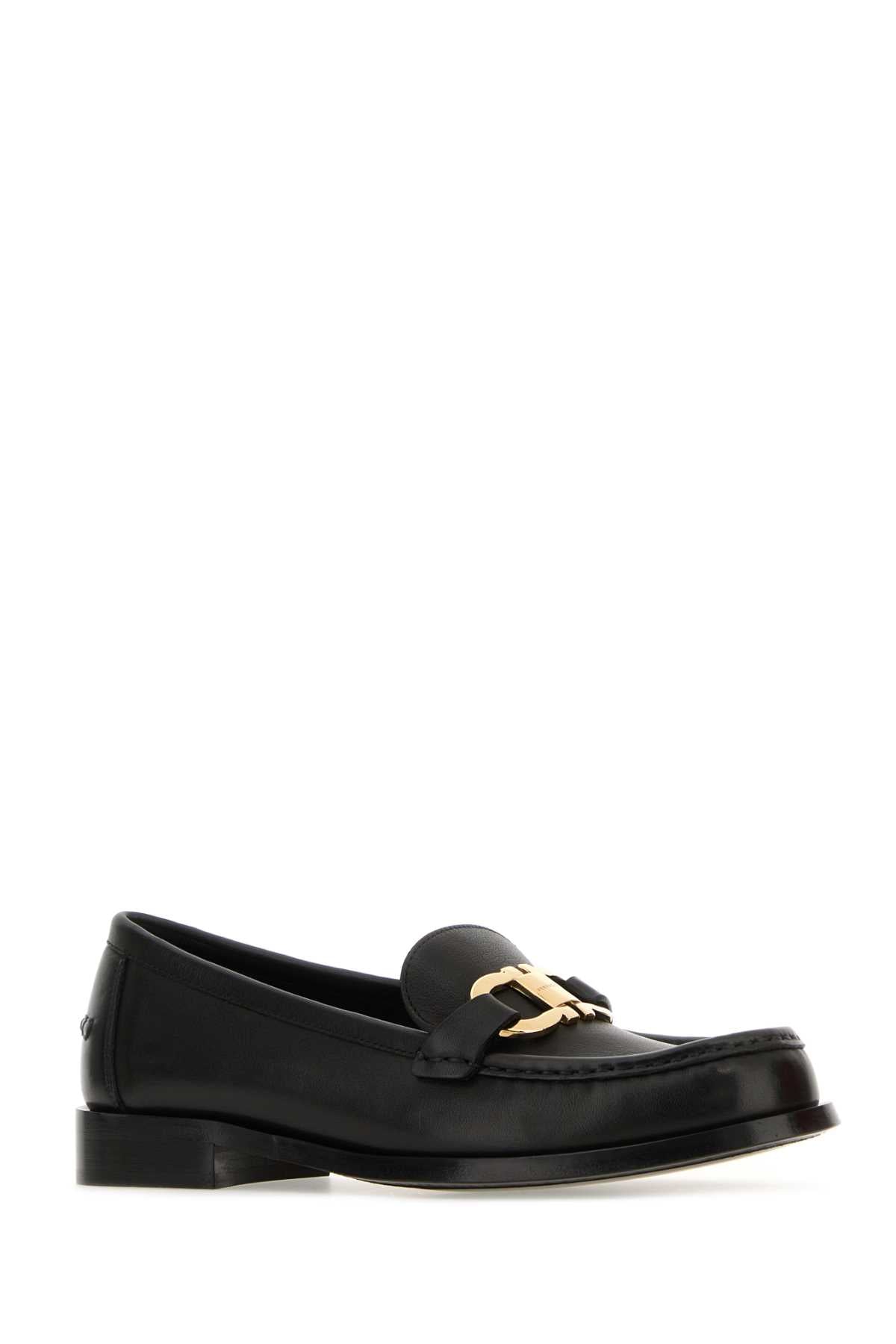 Salvatore Ferragamo Women Black Leather Maryan Loafers FERRAGAMO