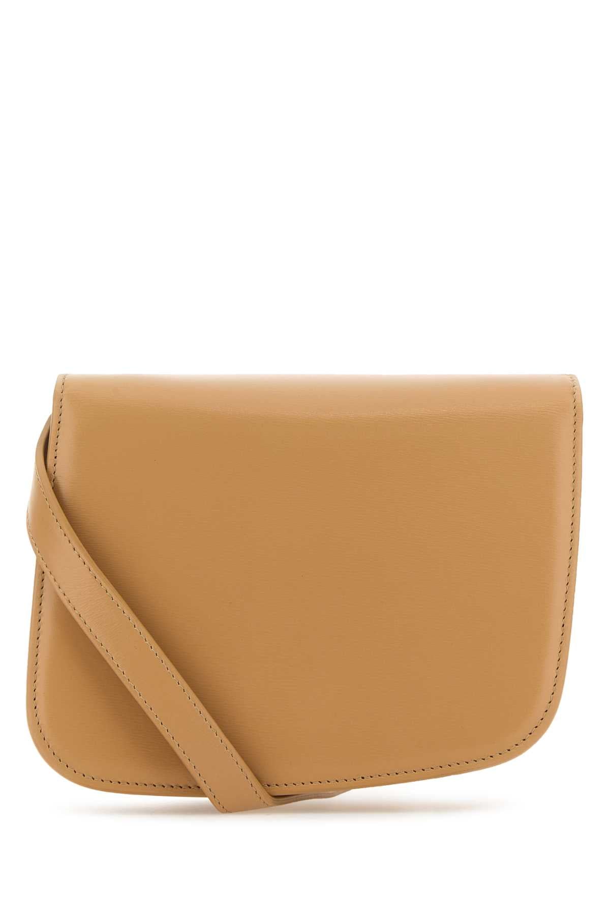 Salvatore Ferragamo Women Beige Leather Small Fiamma Crossbody Bag FERRAGAMO