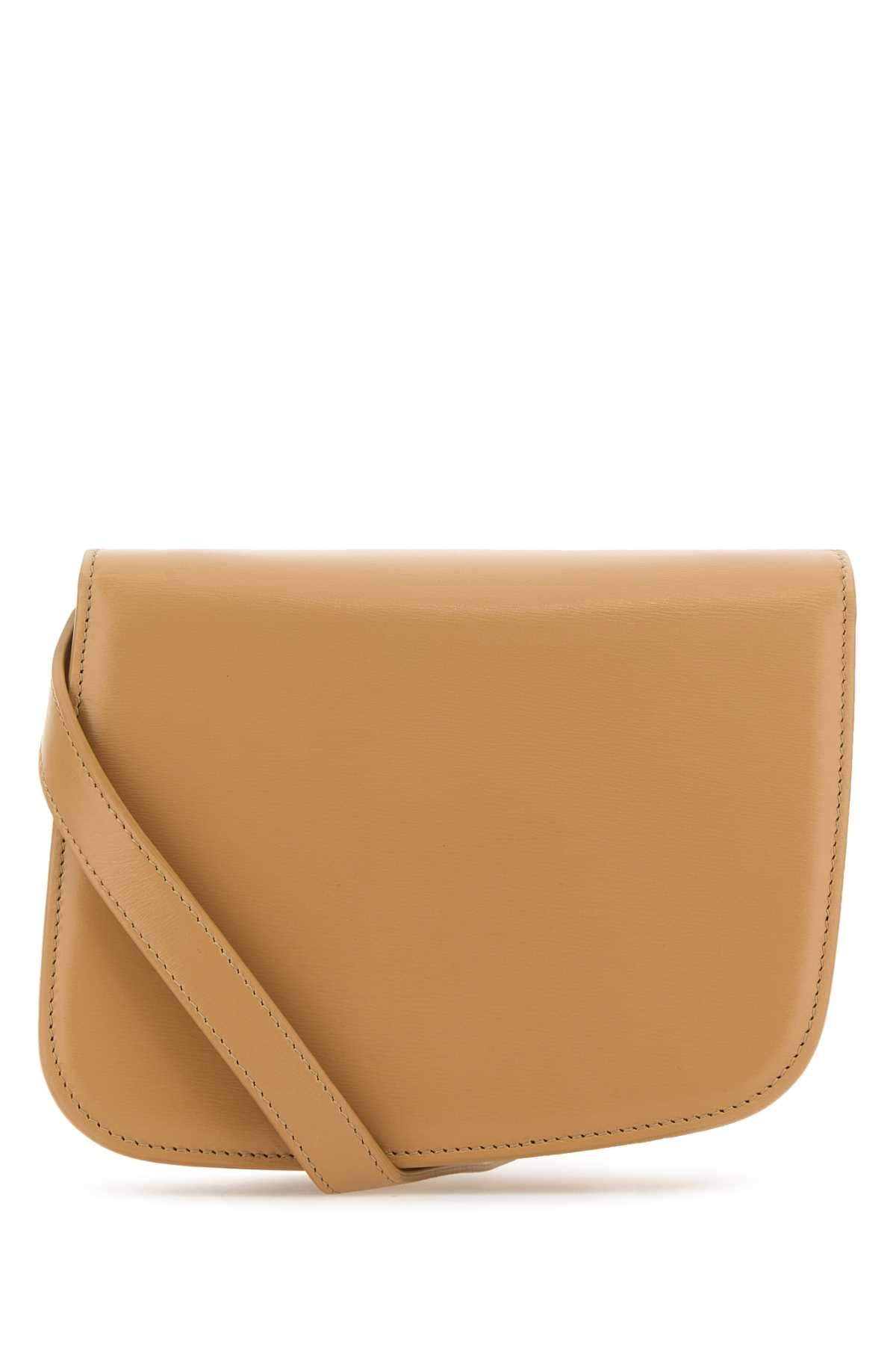 Salvatore Ferragamo Women Beige Leather Small Fiamma Crossbody Bag FERRAGAMO