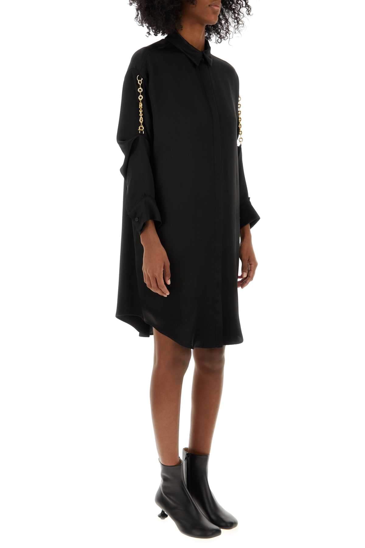 Loewe Women Black Satin Shirt Dress LOEWE