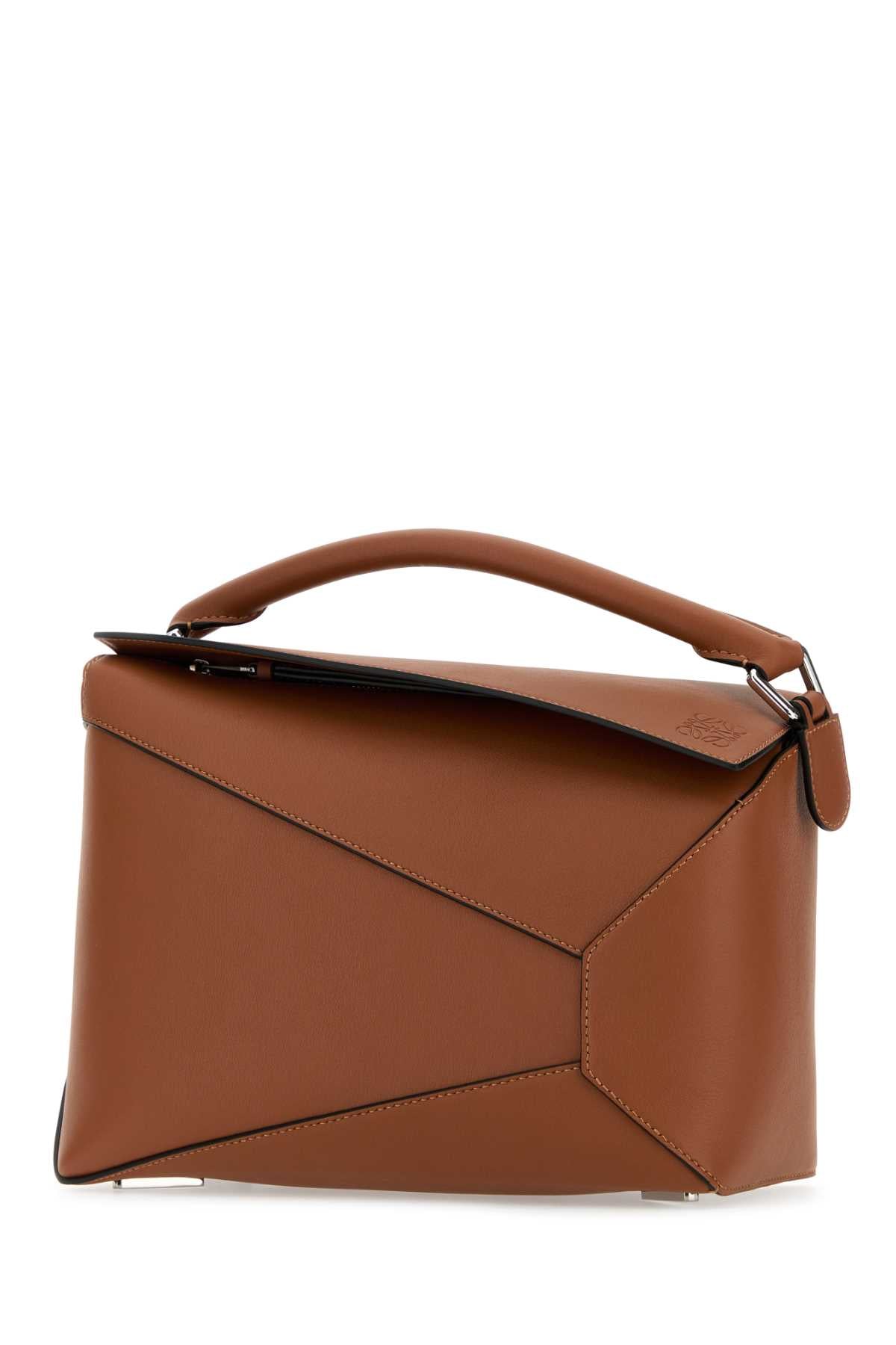 Loewe Women Brown Leather Puzzle Edge Handbag LOEWE