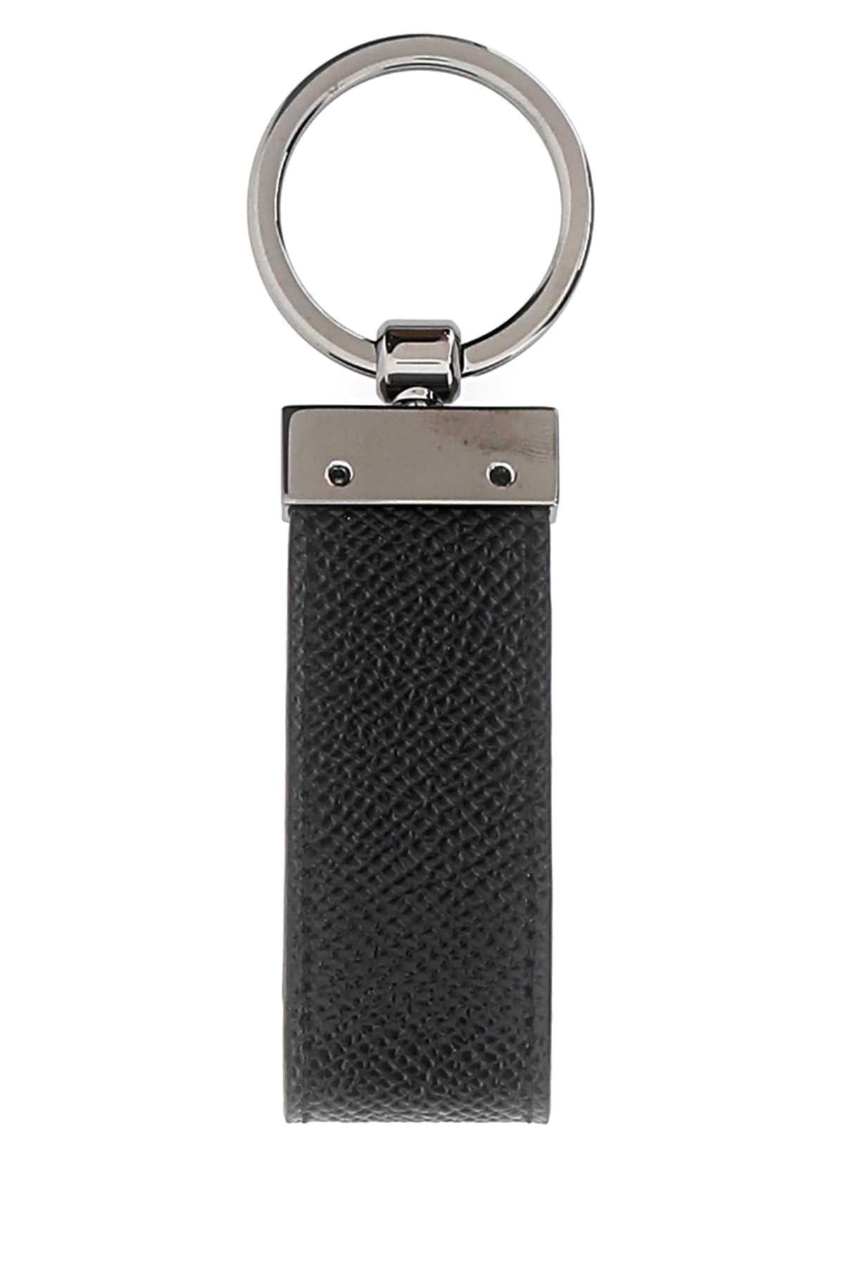 Dolce & Gabbana Men Black Leather Key Ring DOLCE & GABBANA