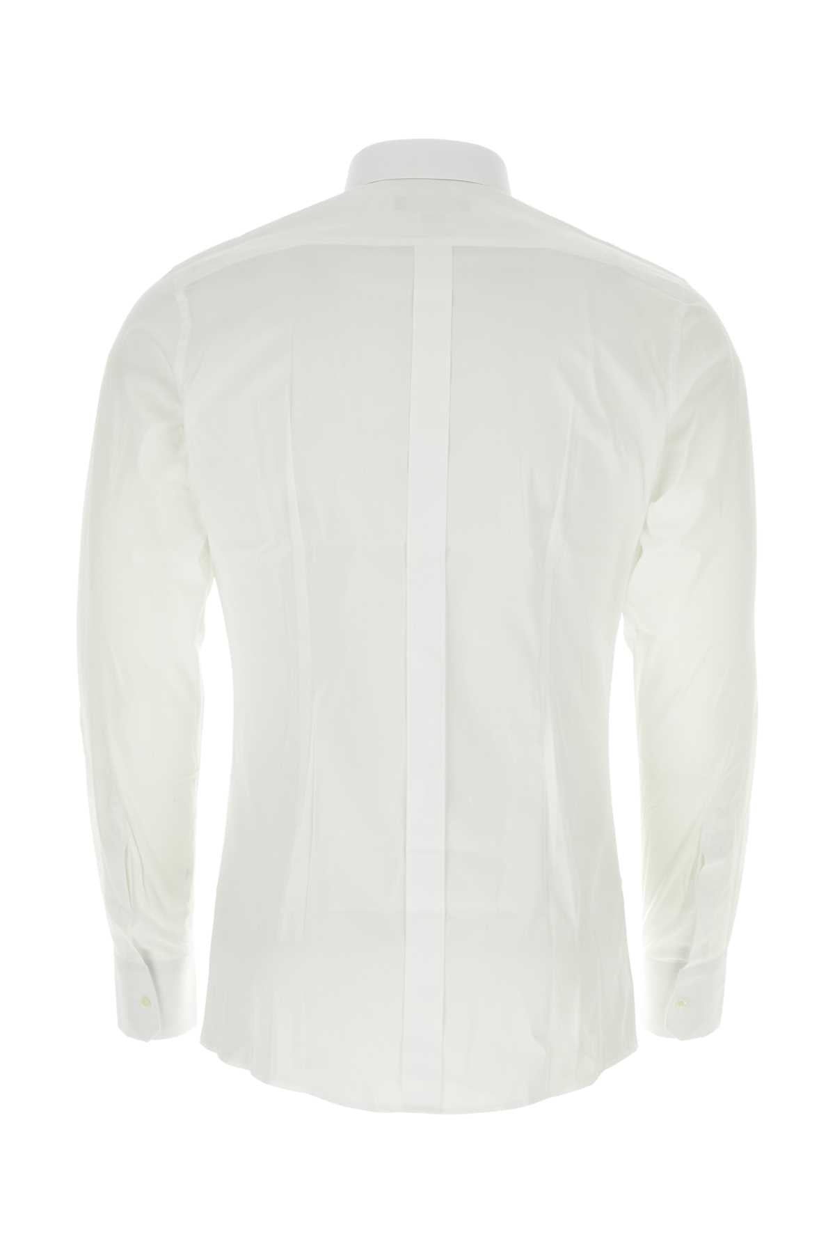 Dolce & Gabbana Men White Stretch Poplin Shirt DOLCE & GABBANA