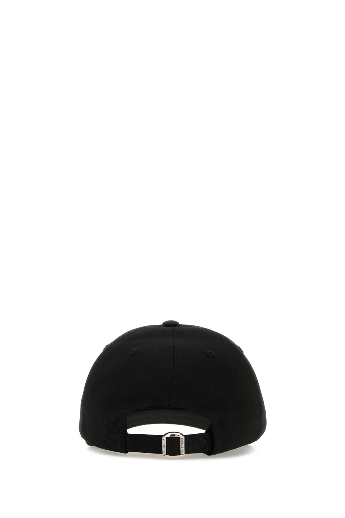 Valentino Garavani Women Black Stretch Cotton Baseball Cap VALENTINO GARAVANI